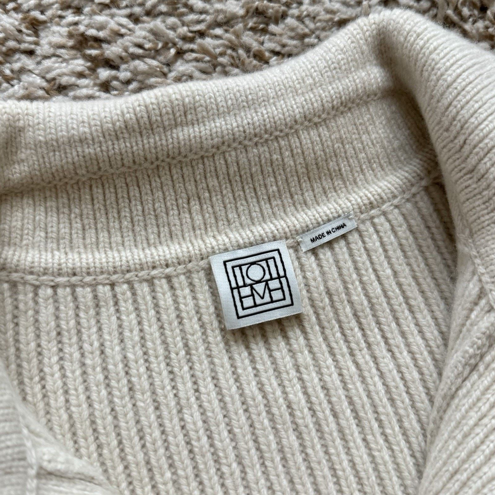 Toteme $800 Toteme Ribbed Polo Knit Sweater Heavyweight Cream White Size S / US 4 / IT 40 - 4 Thumbnail