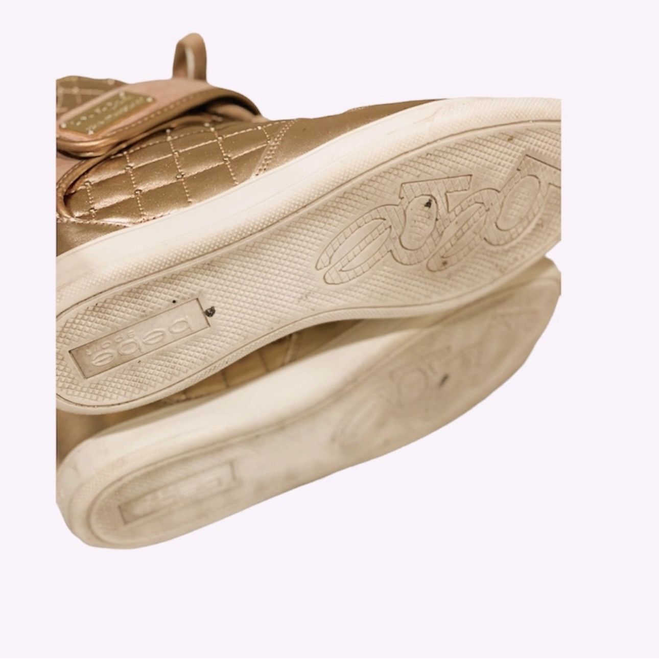 Bebe Retro Bebe Pink Rose Gold High Top Sneakers Wedge Shoes 7 Size US 7 / IT 37 - 5 Thumbnail