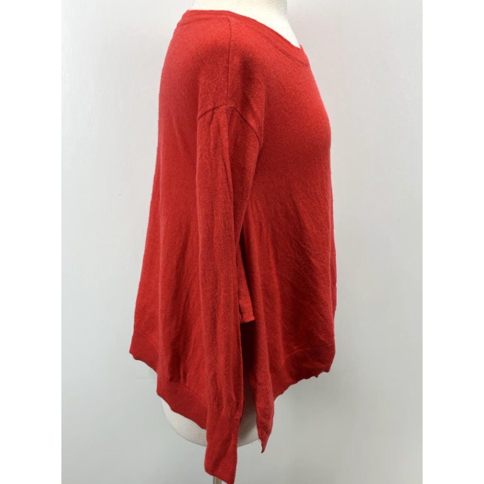Anthropologie Anthropologie Gale Merino Wool Sweater Womens S Orange Red Stretch Relaxed Fit Size S / US 4 / IT 40 - 4 Thumbnail