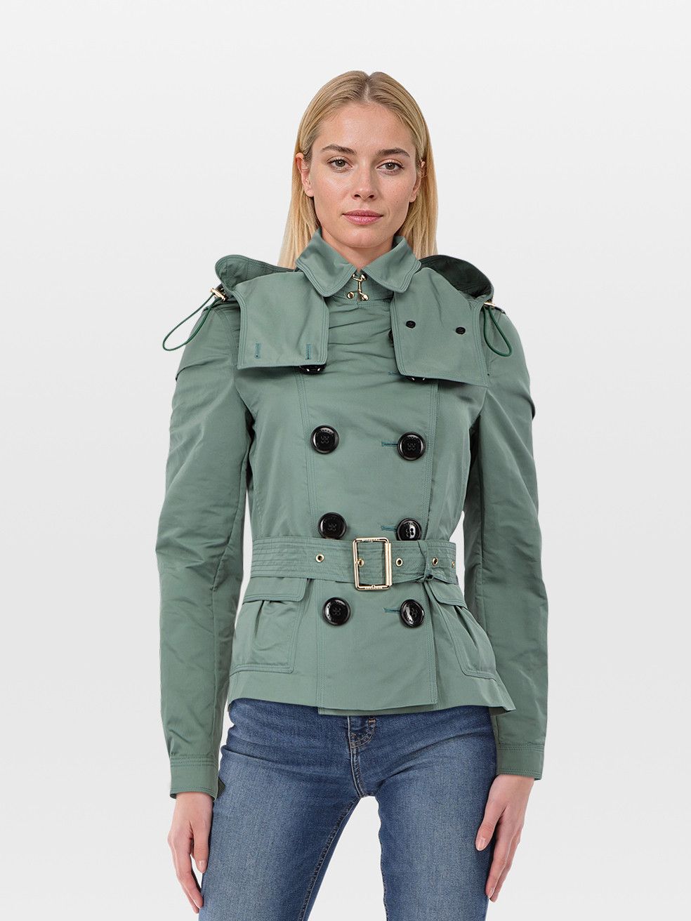 ジャケット Burberry Viscose twill trench dress Burberry Viscose Twill Trench Dress In Green | ModeSens