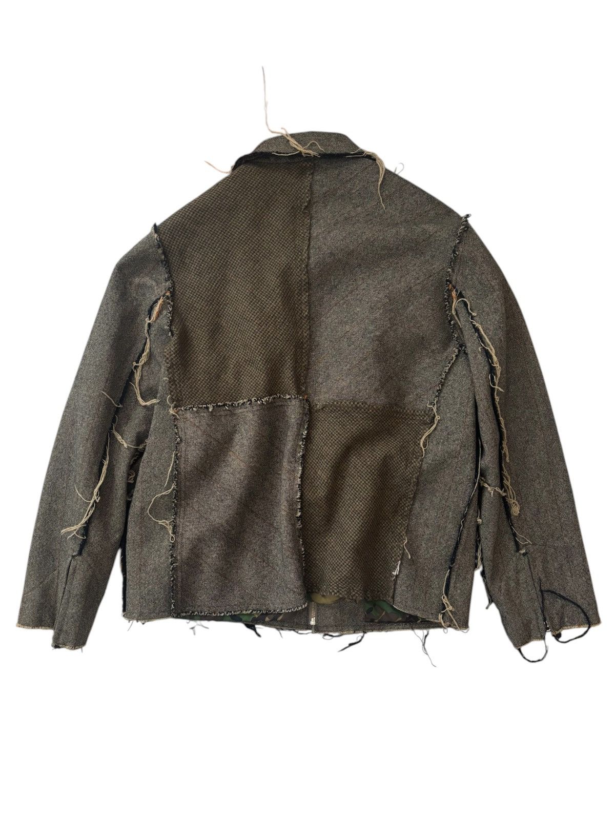 Oliver Spencer Oliver Spencer Distressed Wool Panel Zip Jacket Size US S / EU 44-46 / 1 - 2 Thumbnail