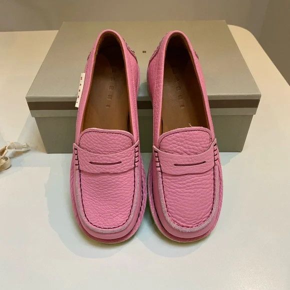 Marni o1y0225 Leather Loafers in Pink Size US 12 / EU 45 - 4 Thumbnail