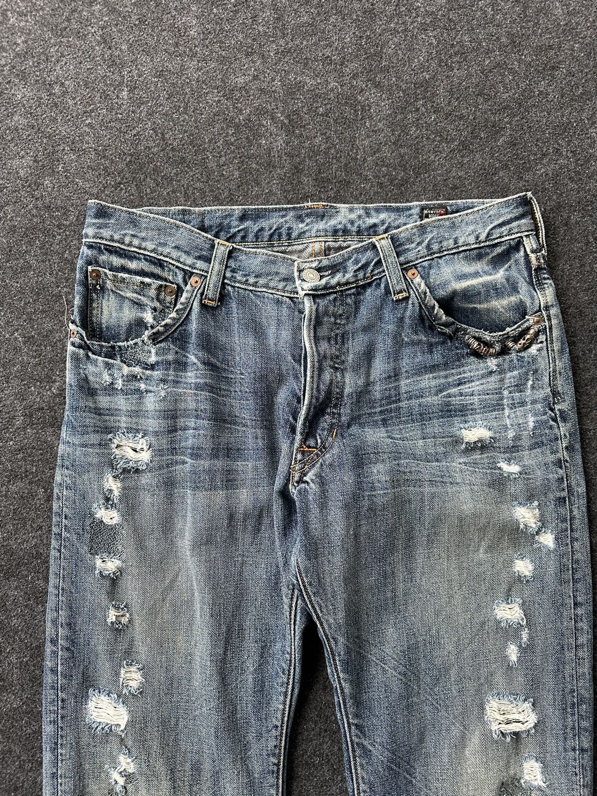 Japanese Brand Vintage Bartack Work Punk Denim W32 D257 Size US 32 / EU 48 - 3 Thumbnail