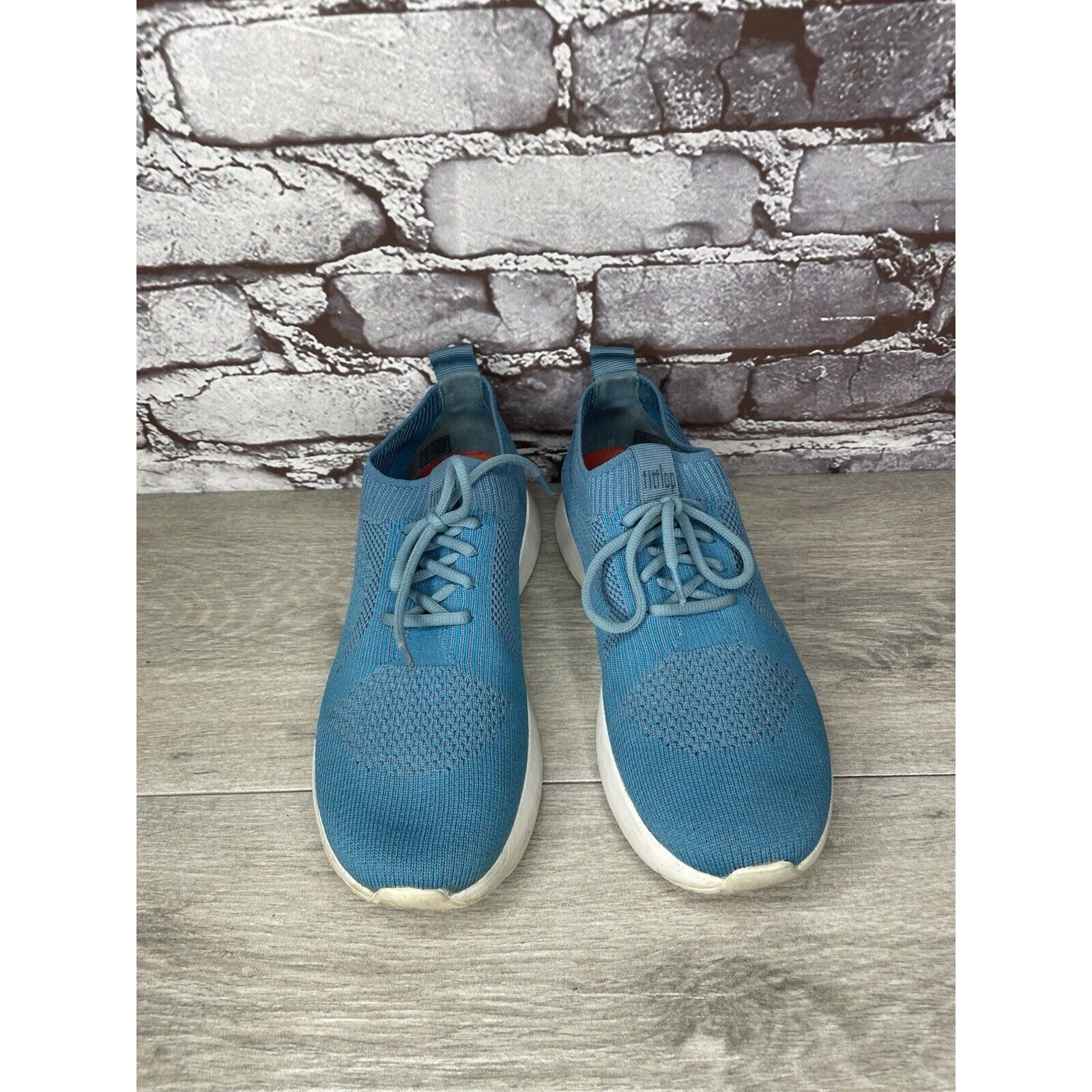 Other FITFLOP UBERKNIT Teal Blue Stretch Knit Mesh Wedge Sneakers Size US 6 / IT 36 - 1 Thumbnail