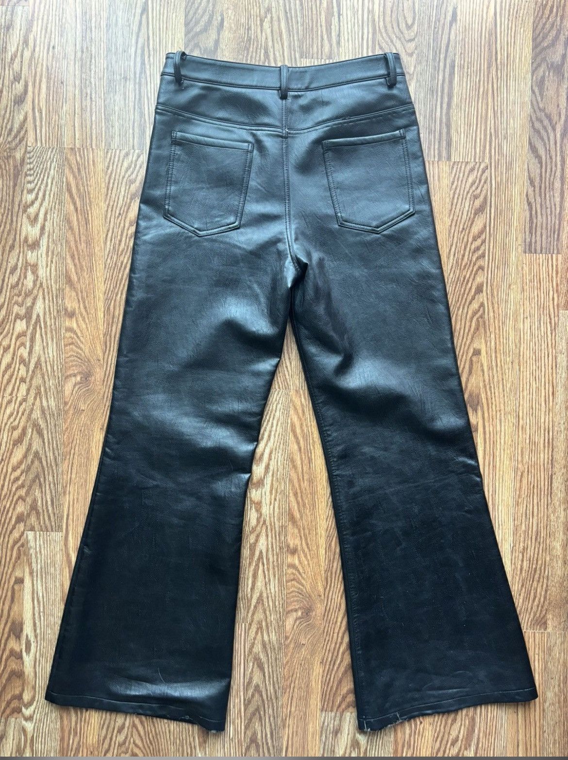パンツ Ranger Cartel leather wide flare pants V2 black flared leather pants – ranger