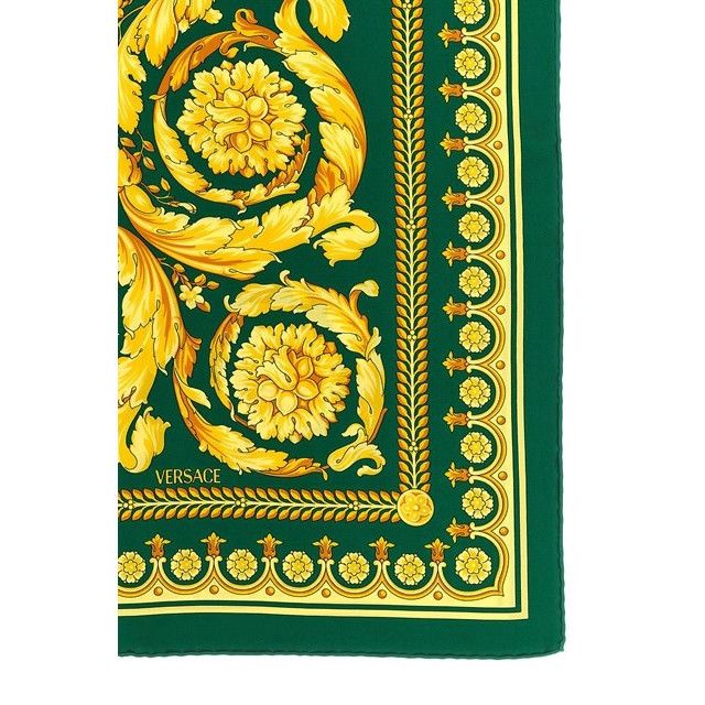 Versace VERSACE Green Silk Scarf New & Authentic Size ONE SIZE - 2 Thumbnail