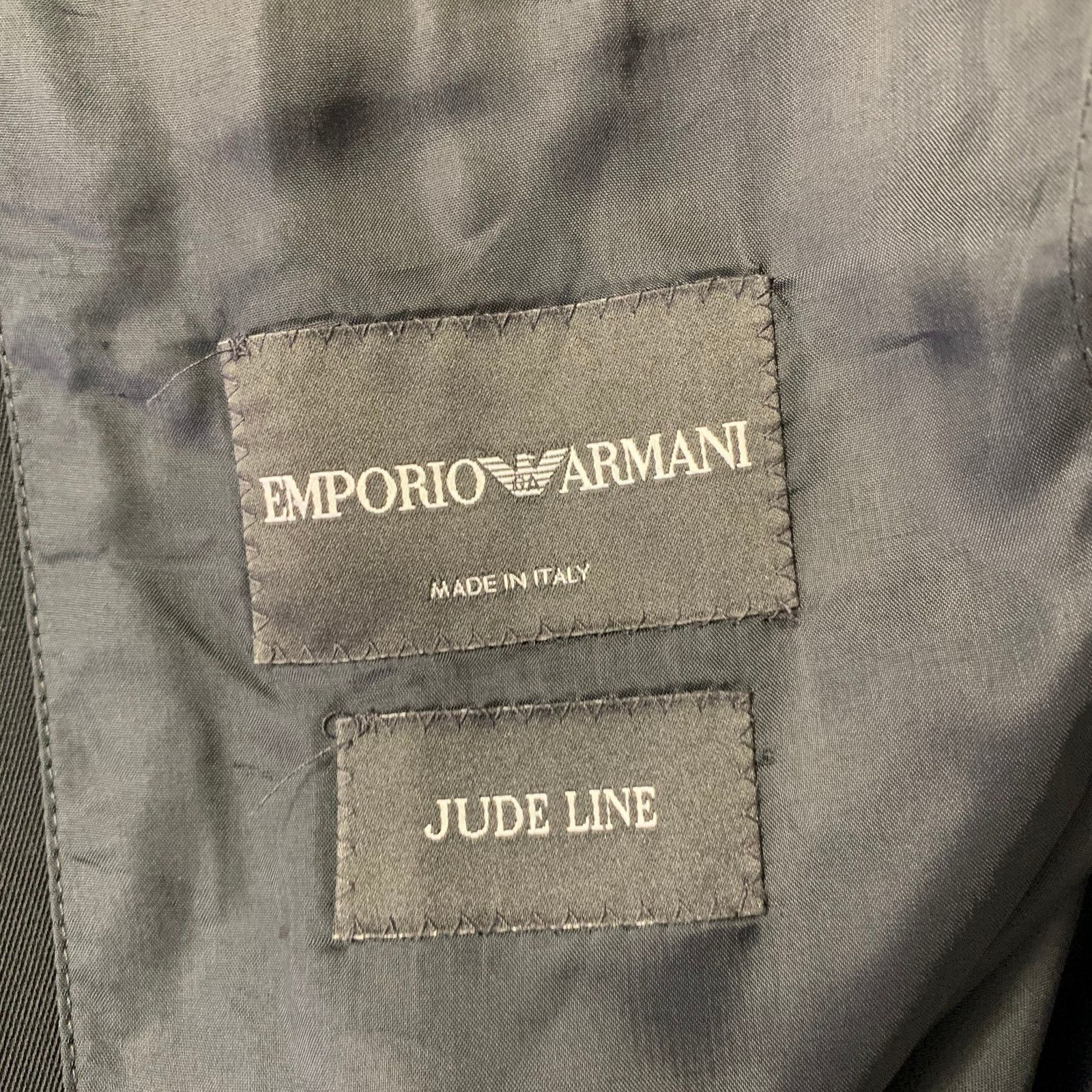 Emporio Armani EMPORIO ARMANI 40 Black Polyester Notch Lapel Sport Coat Size 40R - 5 Thumbnail
