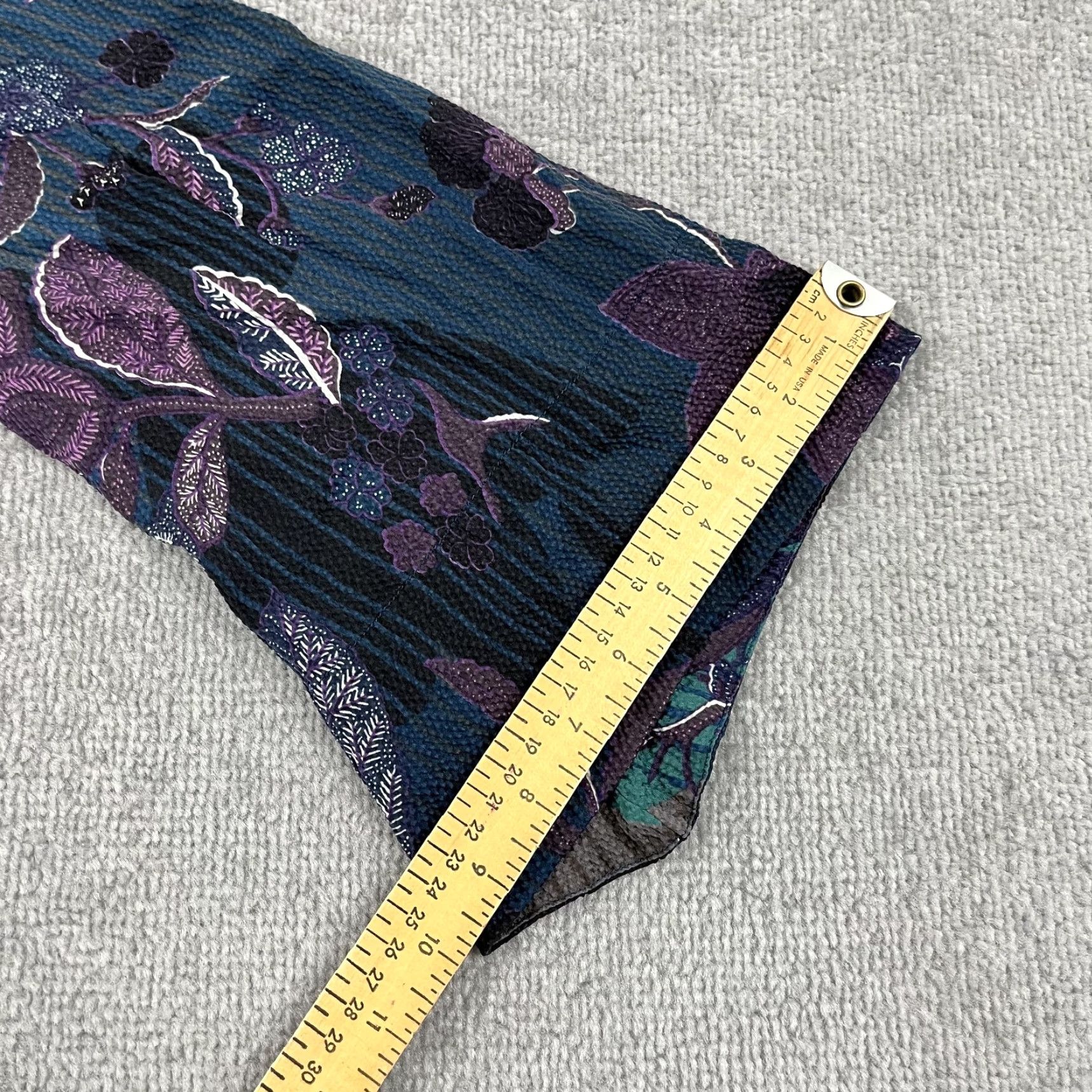 Vintage Citron Silk Art to Wear Floral Asian Mandarin Collar Button Up Blouse Women M/L Size M / US 6-8 / IT 42-44 - 6 Thumbnail