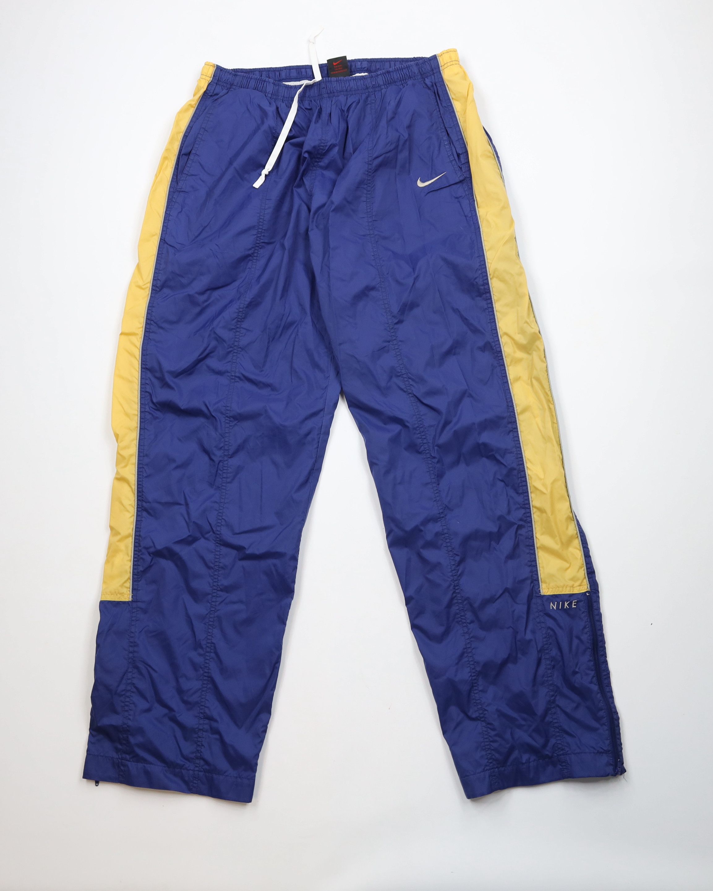 Nike × Vintage Vintage 90s Nike Swoosh Lined Wide Leg Windbreaker Pants Size US 40 / EU 56 - 1 Thumbnail