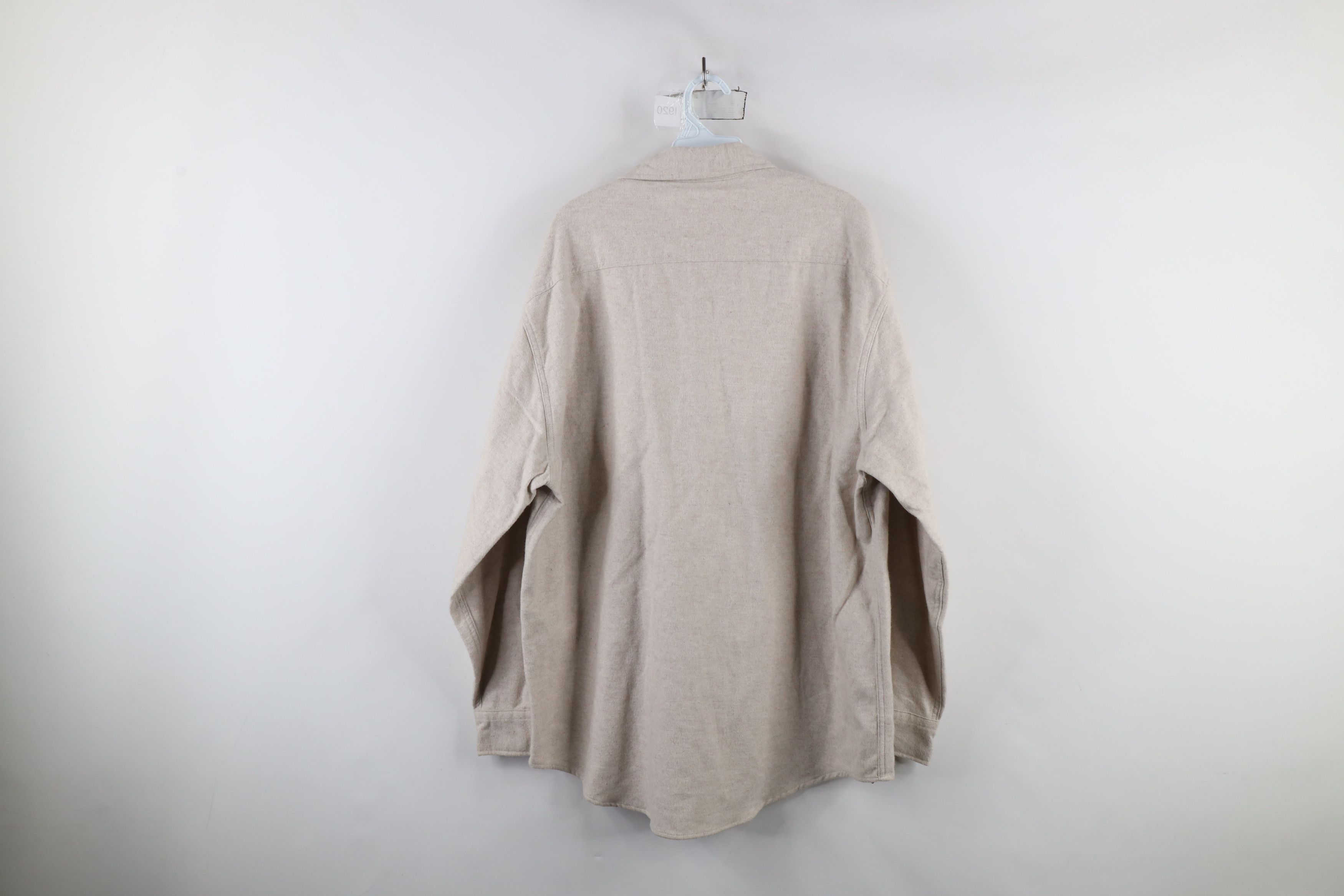Vintage Vintage 90s Streetwear Chamois Cloth Button Shirt Beige Size US L / EU 52-54 / 3 - 13 Thumbnail