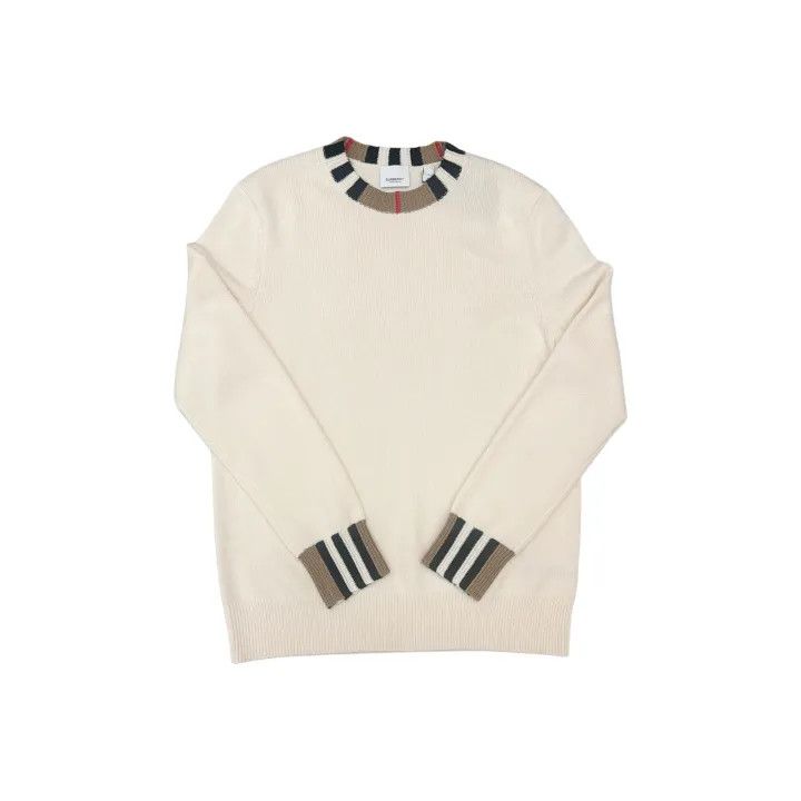 Burberry Burberry Women's Striped Logo Knit Sweater 0079 Size L / US 10 / IT 46 - 1 Thumbnail
