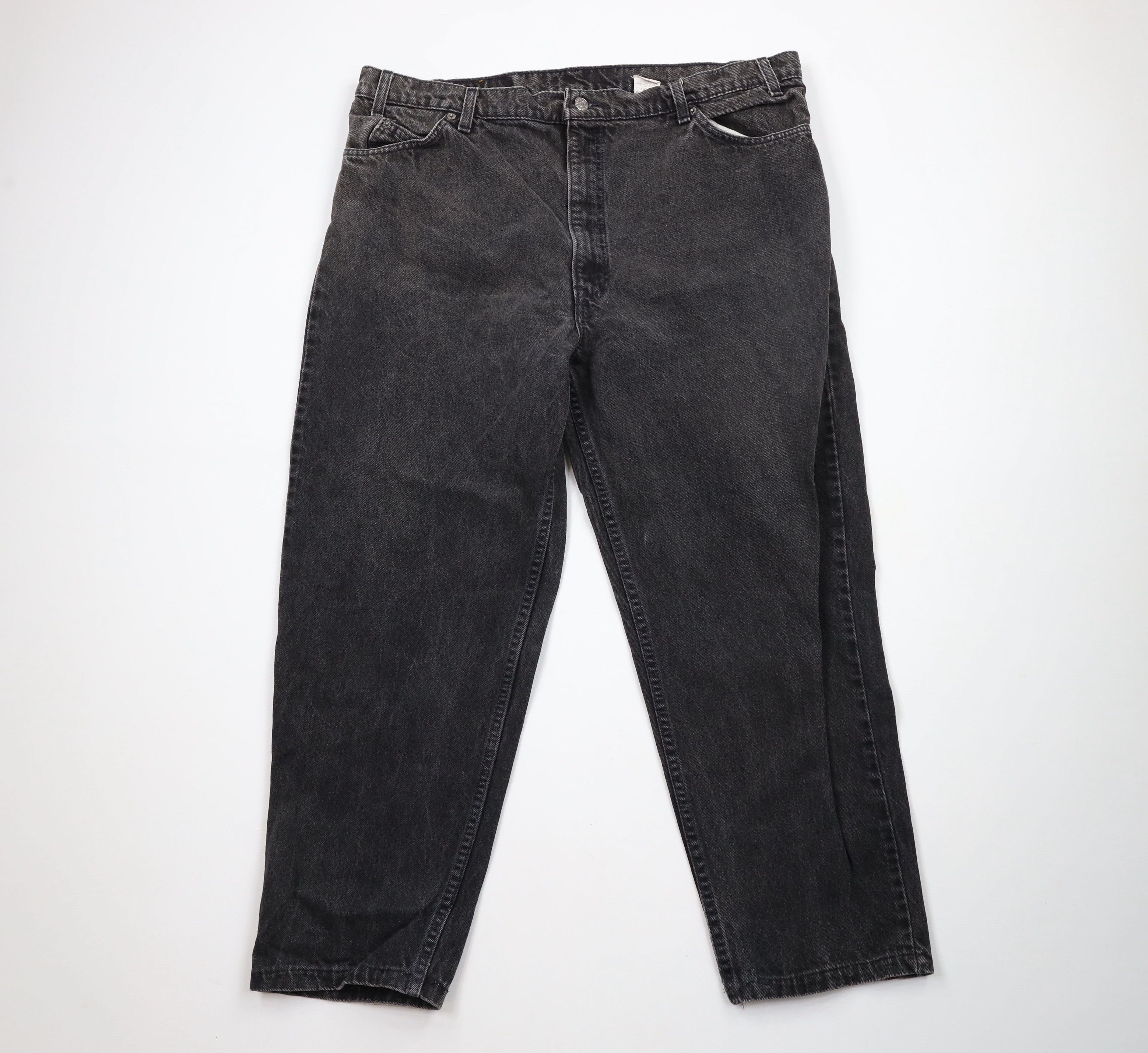 Levi's × Vintage Vintage 90s Levis 550 Orange Tab Leg Jeans Black USA Size US 40 / EU 56 - 1 Thumbnail