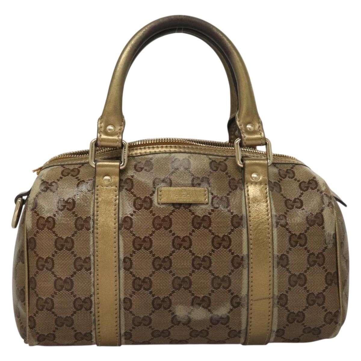 Gucci GUCCI GG Crystal Hand Bag Coated Canvas Brown Gold Size ONE SIZE - 2 Thumbnail