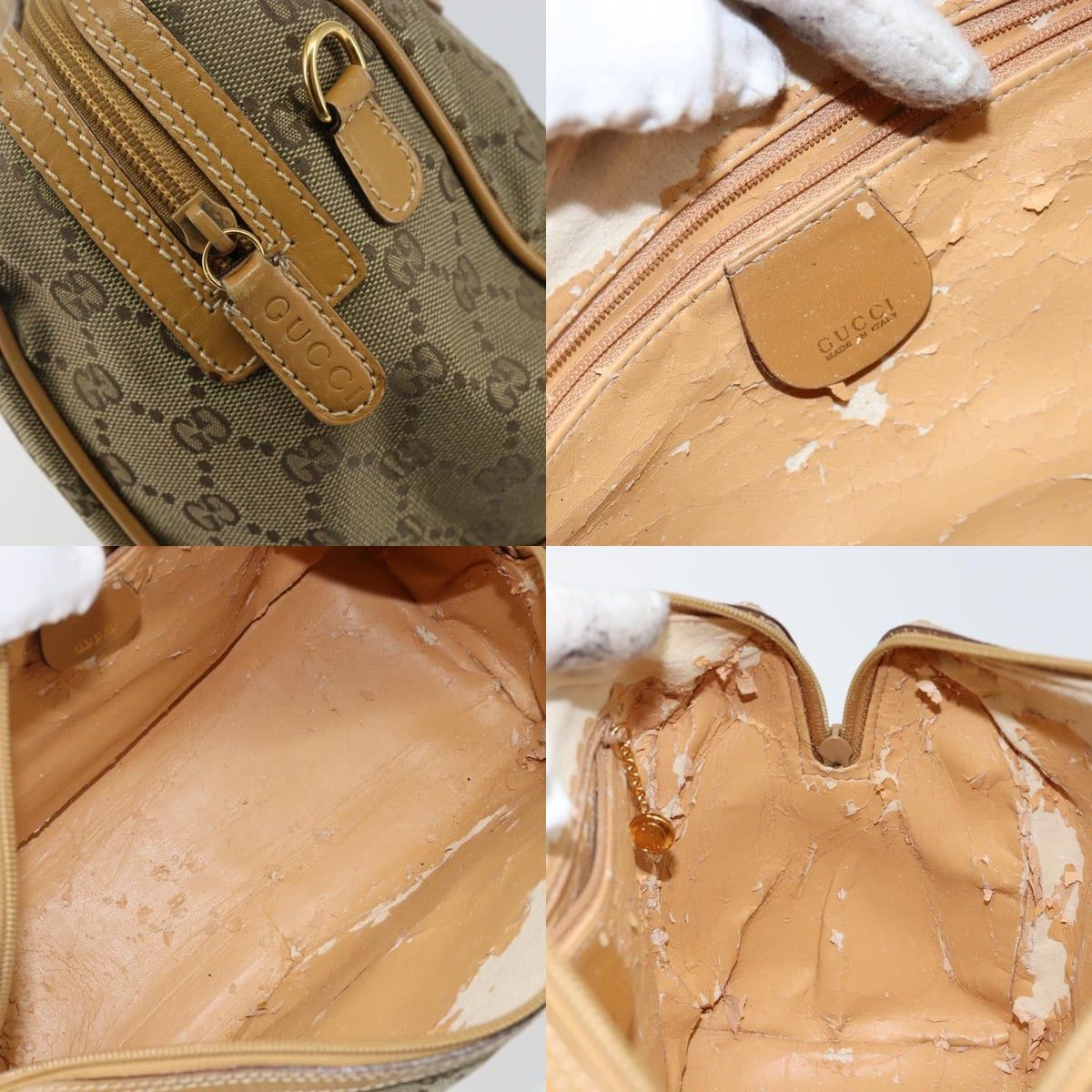 Gucci GUCCI GG Canvas Boston Bag Beige Gold Size ONE SIZE - 11 Thumbnail