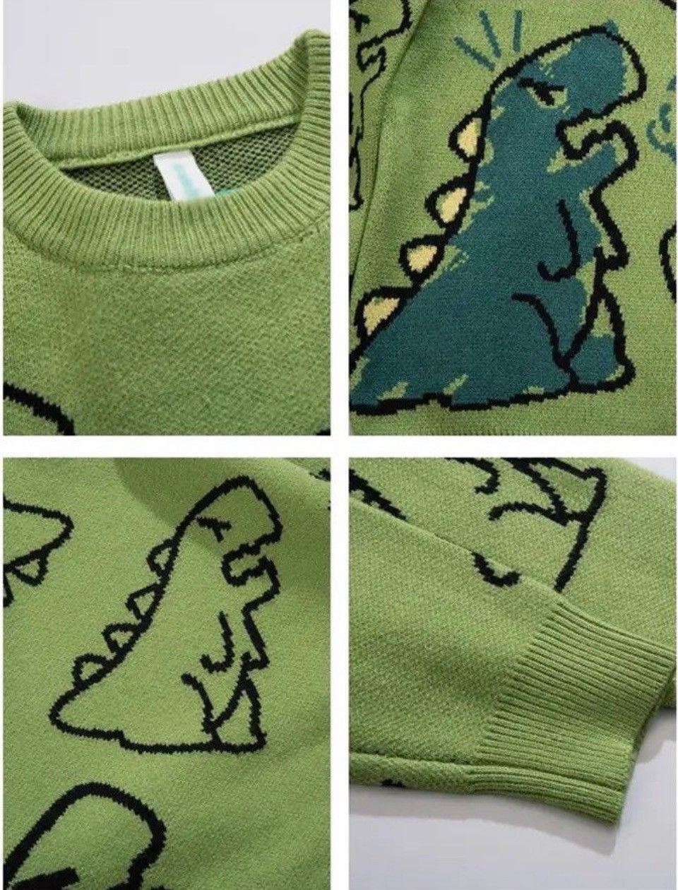 Japanese Brand × Vintage Sweater Men Harajuku Knitted Hip Hop Dinosaur Cartoon Size US M / EU 48-50 / 2 - 7 Thumbnail