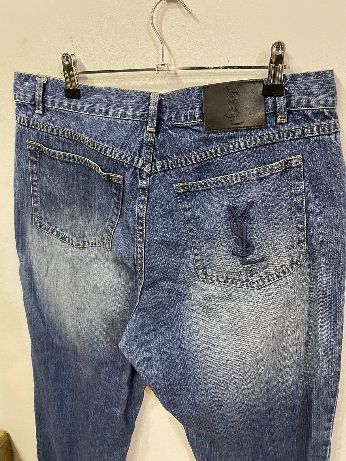 image of Vintage x YVES Saint Laurent 36X30 YSL Jeans Denim Pants Blue Indigo, Men's