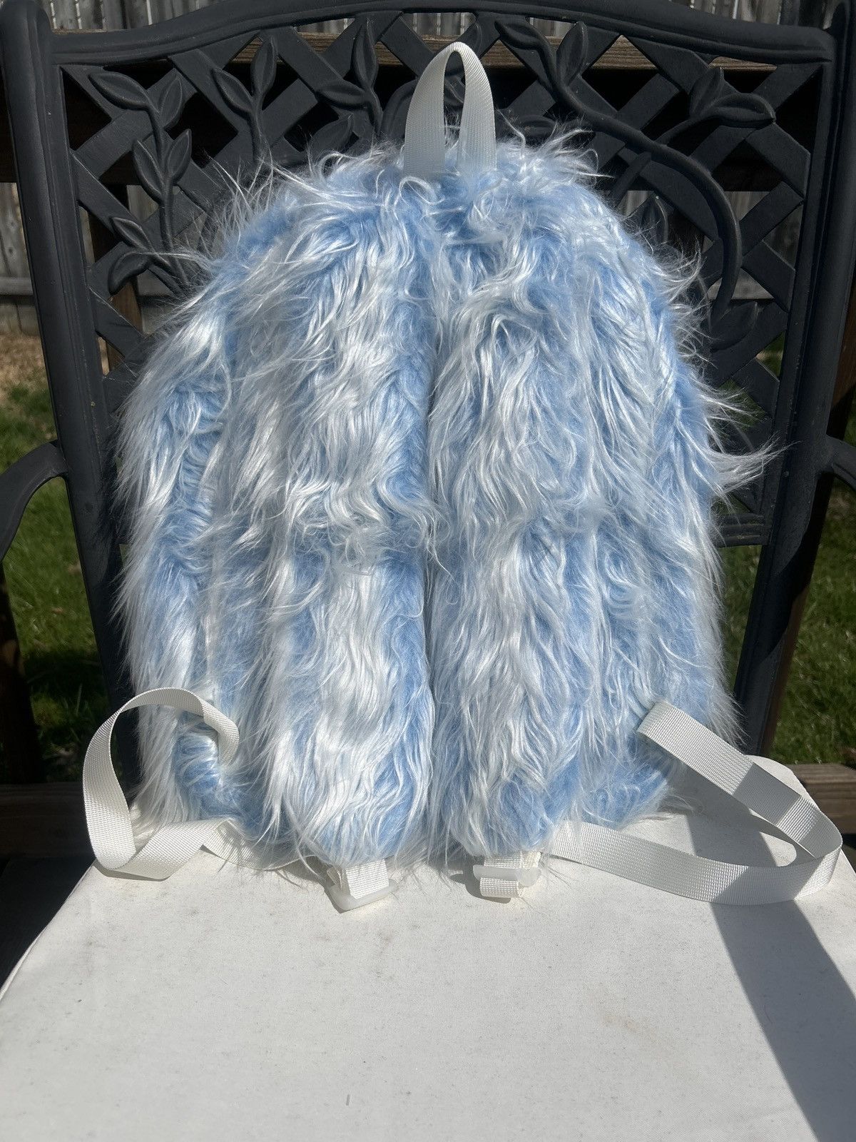 Other Blue and White Fur Backpack Size ONE SIZE - 2 Thumbnail