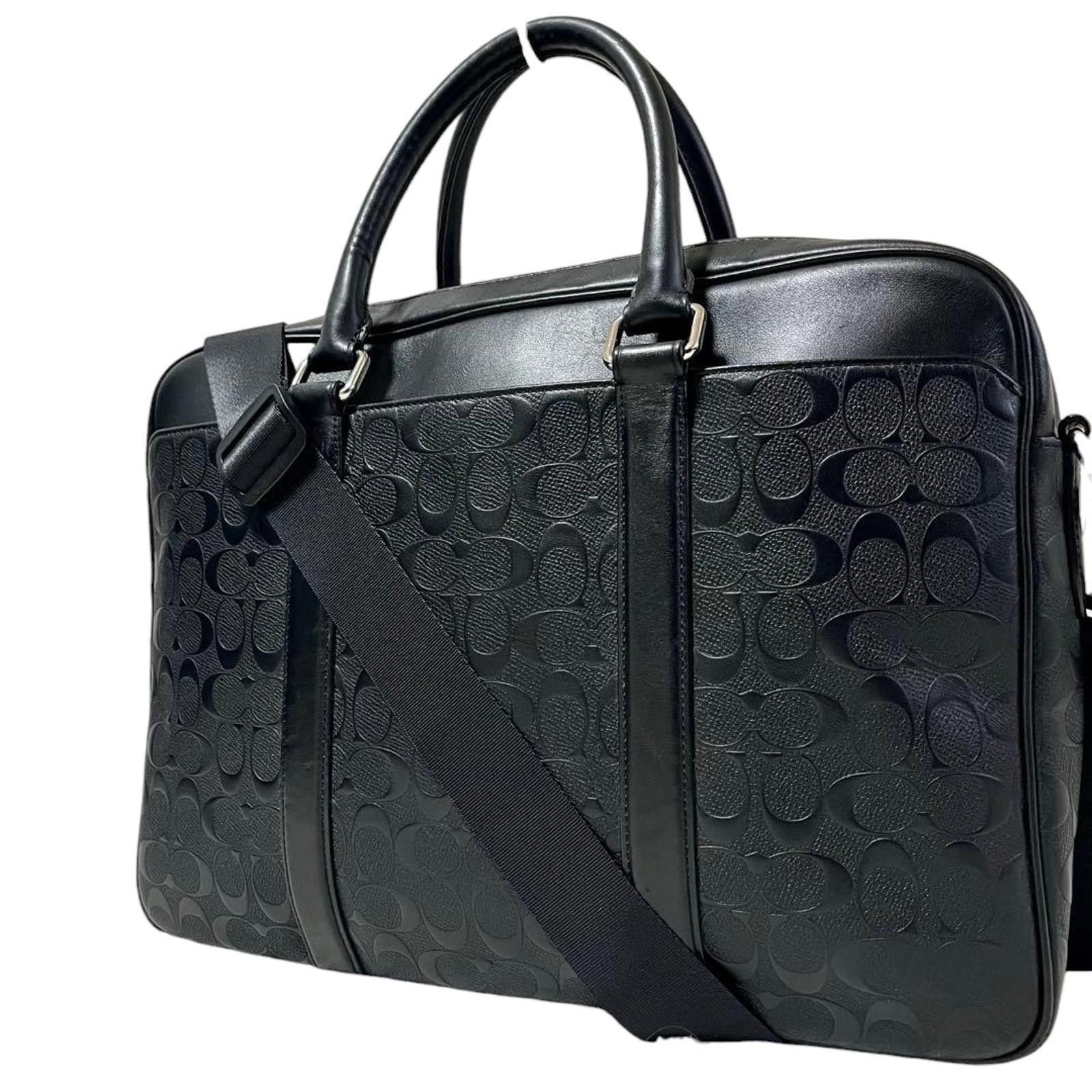 Coach Coach - Black Signature Leather Briefcase Bag Size ONE SIZE - 1 Thumbnail