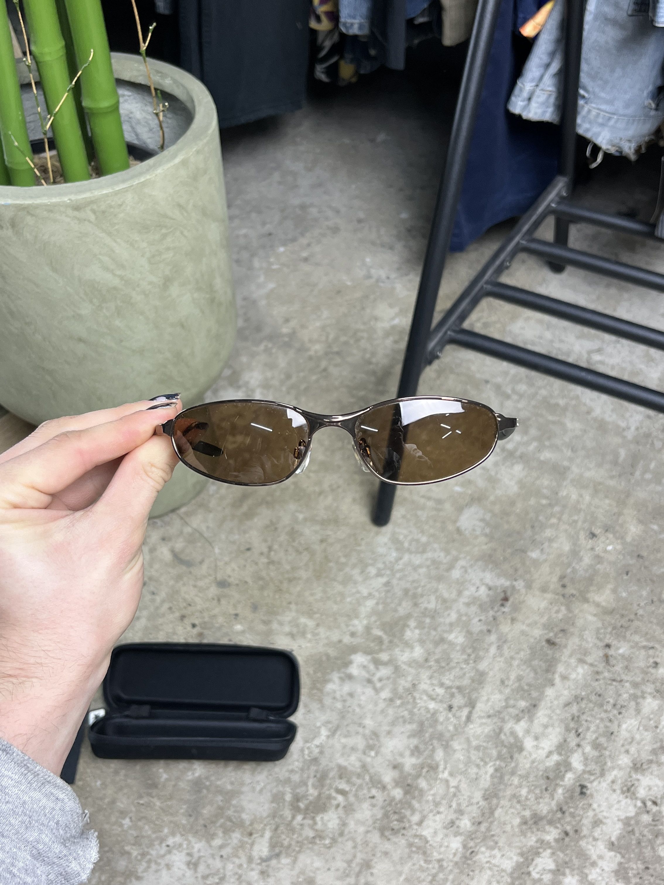 Vintage 2000s NEXT OAKLEY-STYLE OVAL SUNGLASSES - № 4530 Size ONE SIZE - 4 Thumbnail
