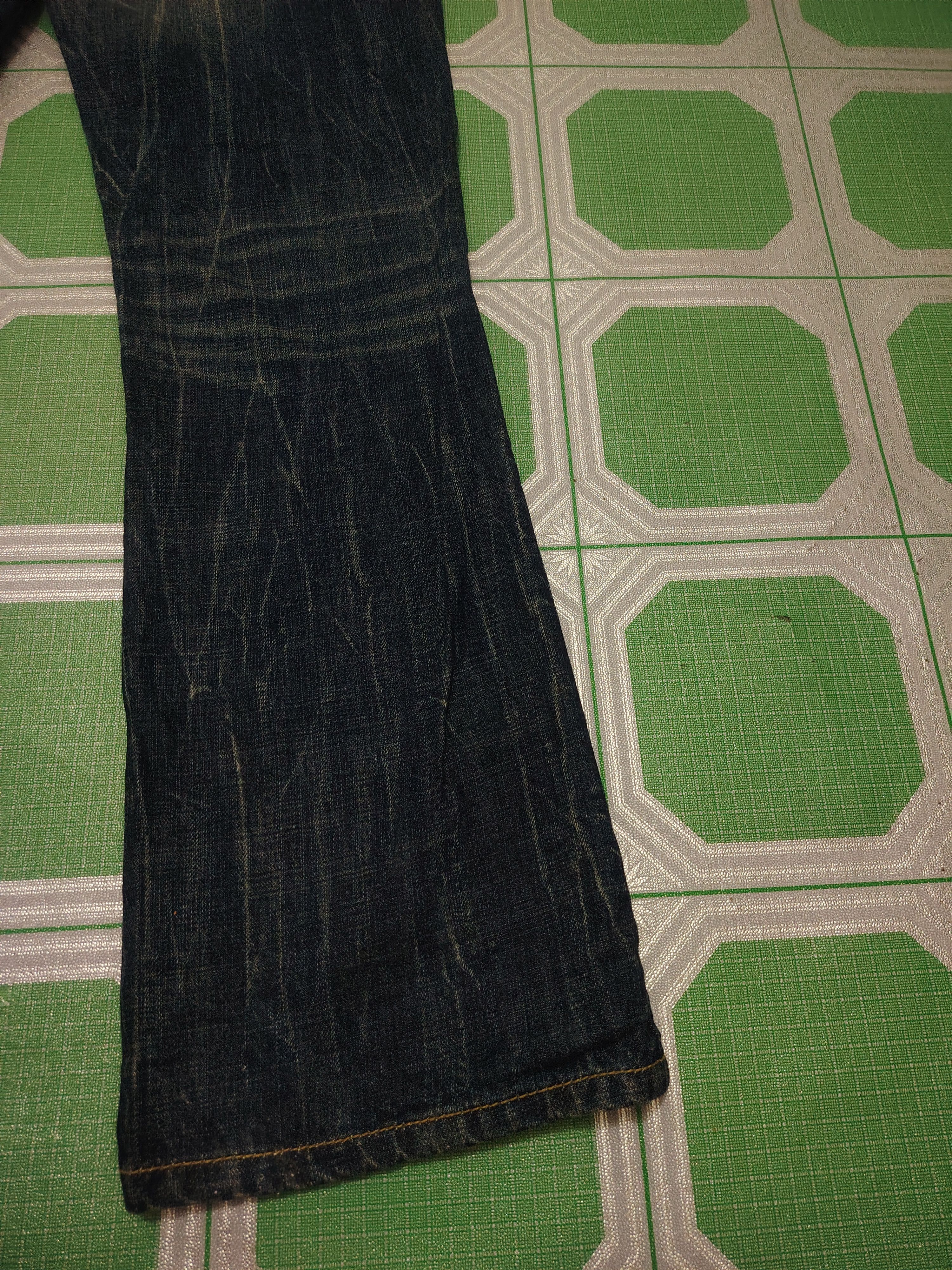 Who Decides War Japanese Army of no! Lace Waist & pocket Flared Jeans Size US 33 - 18 Thumbnail