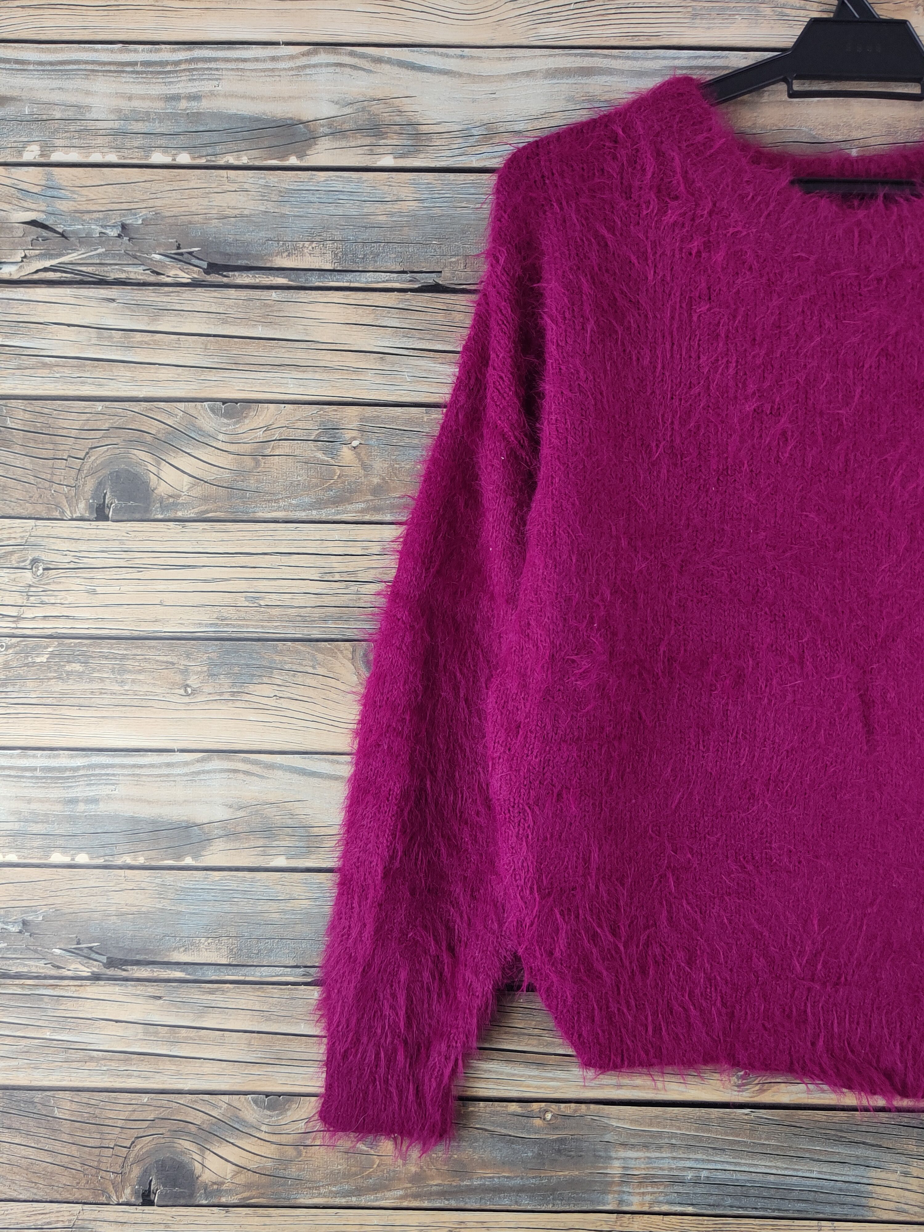 LOWRYS FARM DL Lowry's Farm Purple Fur Mohair shaggy Knitwear #46-923 Size M / US 6-8 / IT 42-44 - 3 Thumbnail