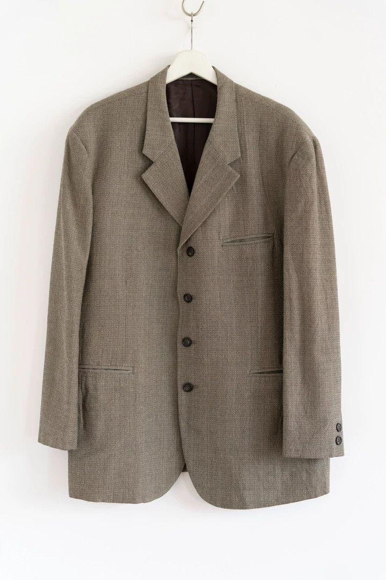 Yohji Yamamoto Yohji Yamamoto size m 90's fish-scale striped sleeve blazer Size 36R - 1 Thumbnail