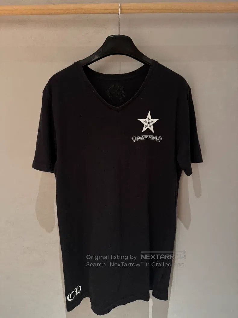 Chrome Hearts CHROME HEARTS Black V Neck Short Sleeve Size US M / EU 48-50 / 2 - 2 Thumbnail
