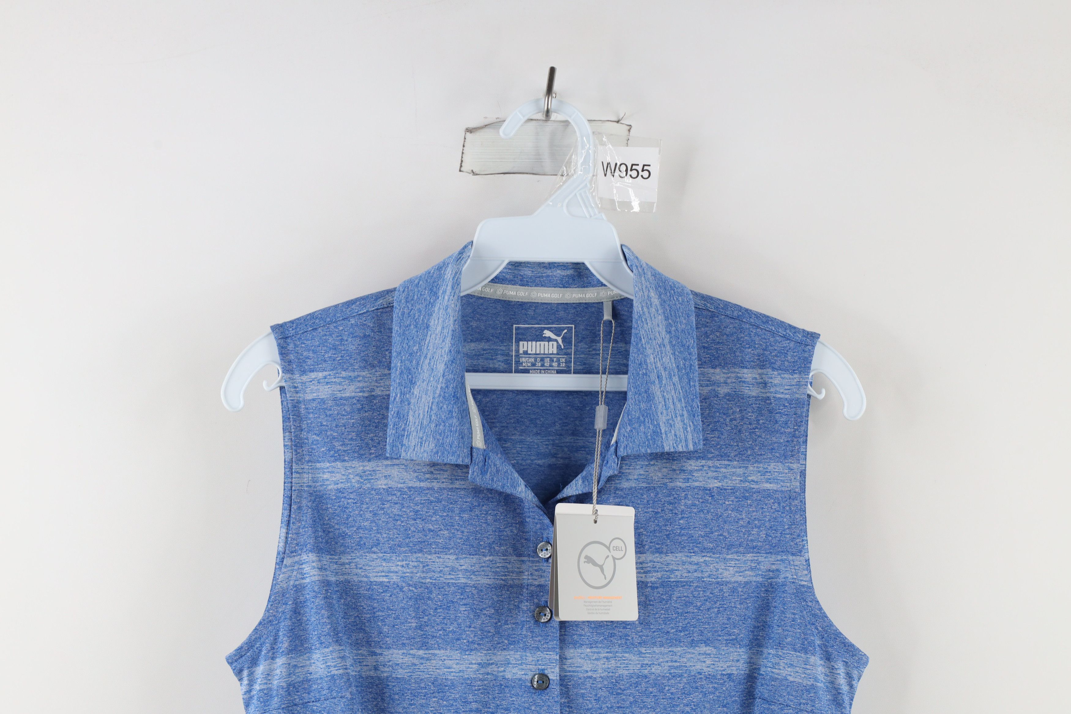 Puma × Vintage New Puma Golf Sleeveless Collared Golf Polo Shirt Blue Size M / US 6-8 / IT 42-44 - 2 Thumbnail