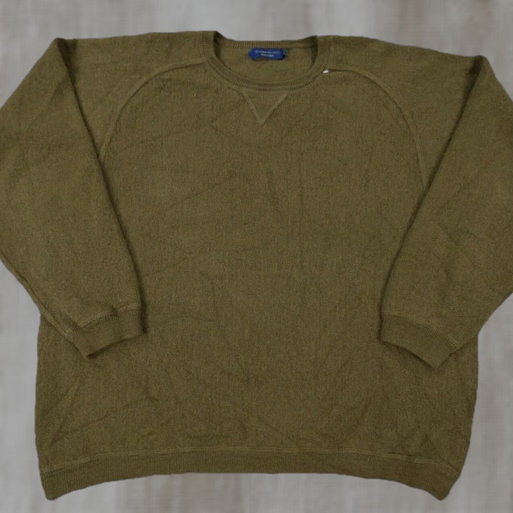 Olive Stephen Gold Men's Sweater XL Green Alpaca Lyocell Crew Neck Pullover Knit Casual Outdoor 90s? Size US XL / EU 56 / 4 - 1 Thumbnail