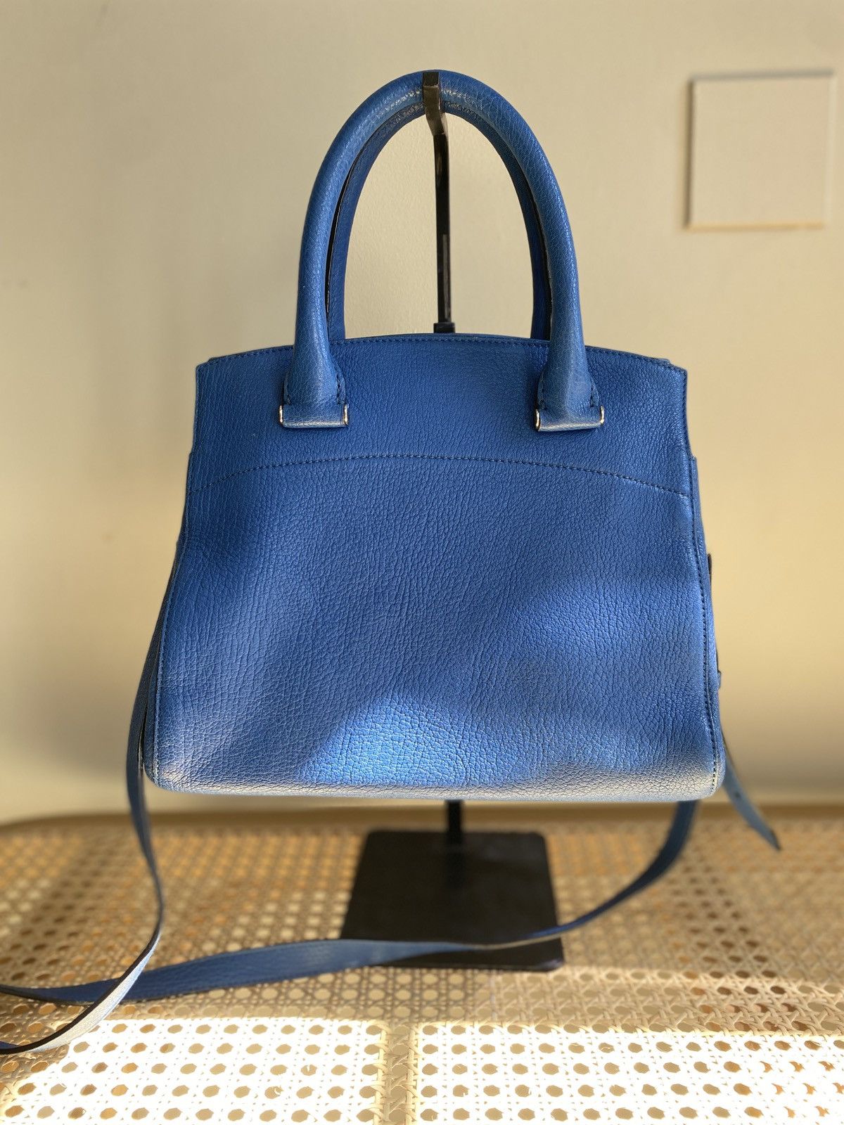 Max Mara Max Mara, blue, pebbled leather convertible bag Size ONE SIZE - 2 Thumbnail