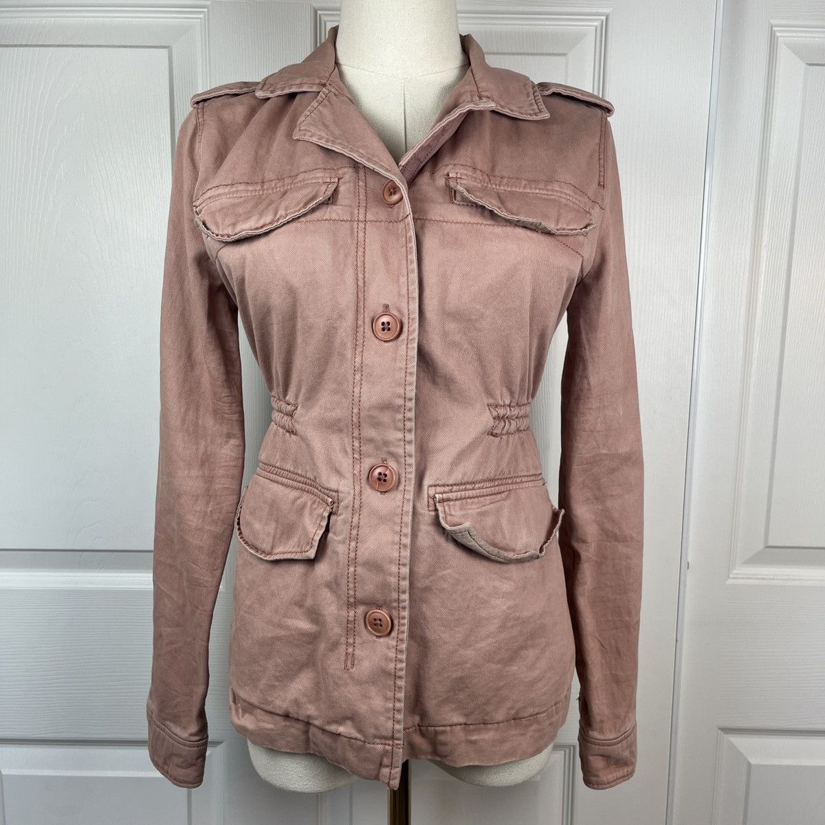 Abercrombie & Fitch Abercrombie dusty pink utility jacket cinched waist y2k Size XS / US 0-2 / IT 36-38 - 1 Thumbnail