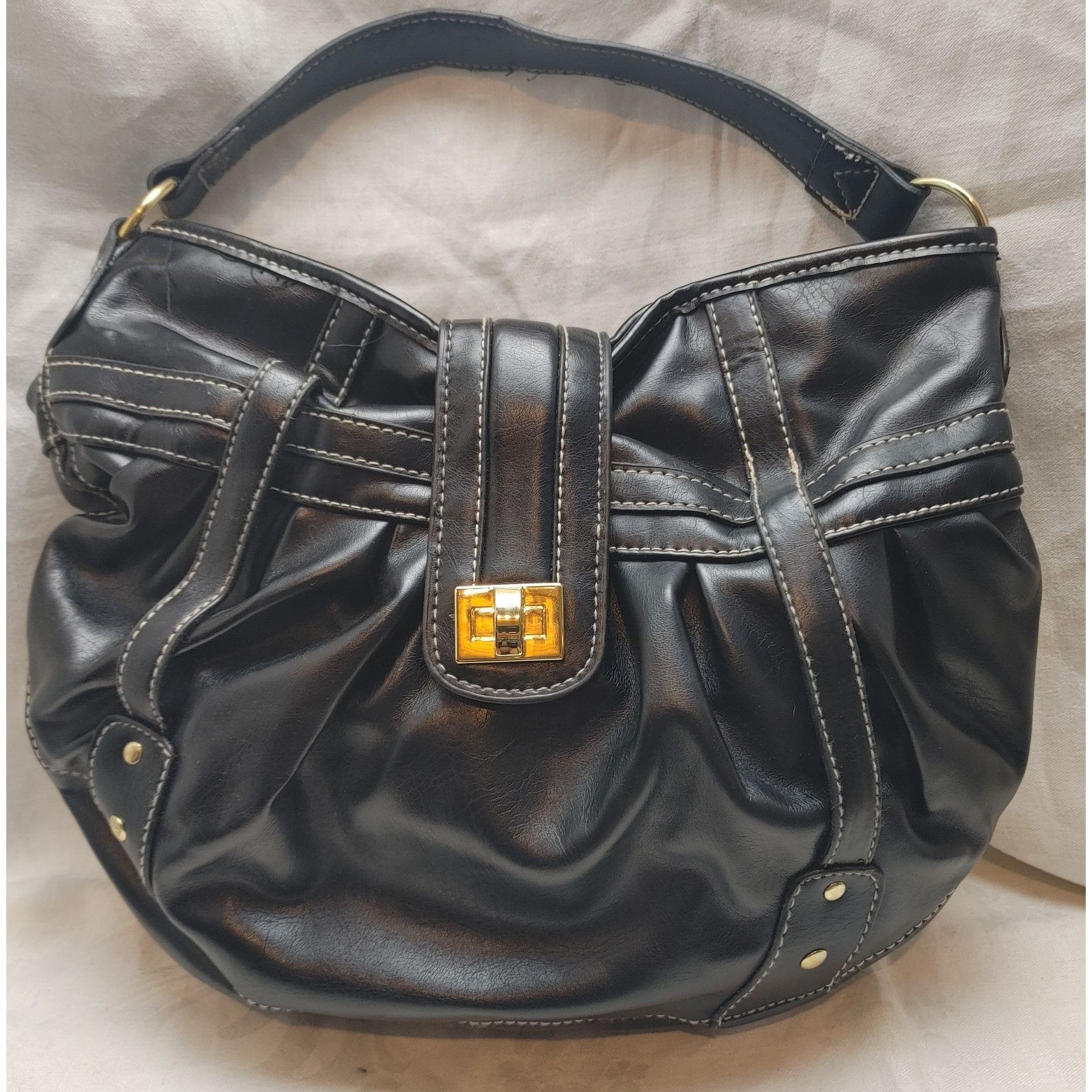 Other Women's Black Vinyl Purse Handbag New and Never Used Size ONE SIZE - 1 Thumbnail