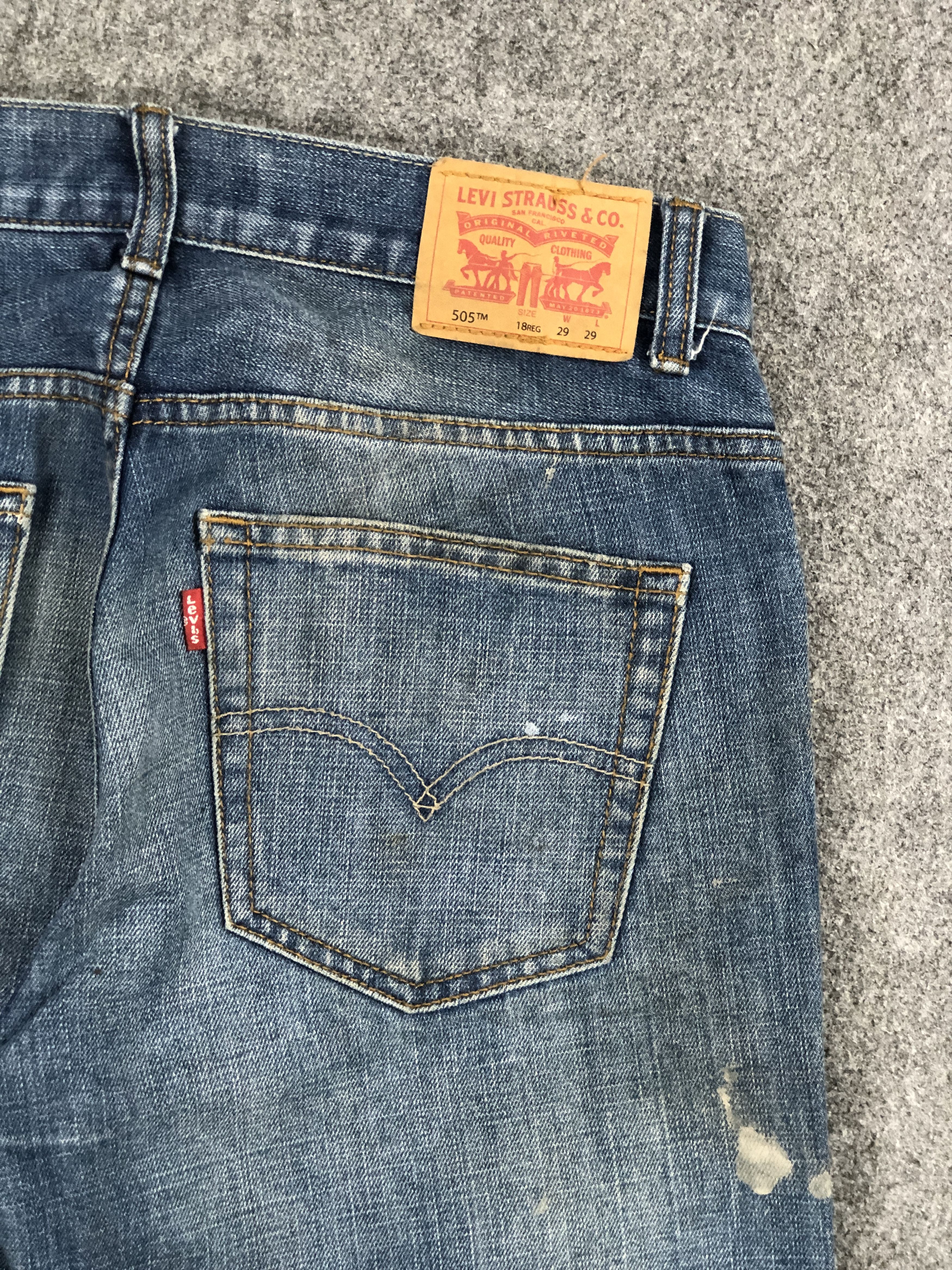 Levi's Painter Vintage Levis 505 Faded Blue Jeans DP2286 Size US 29 - 16 Thumbnail