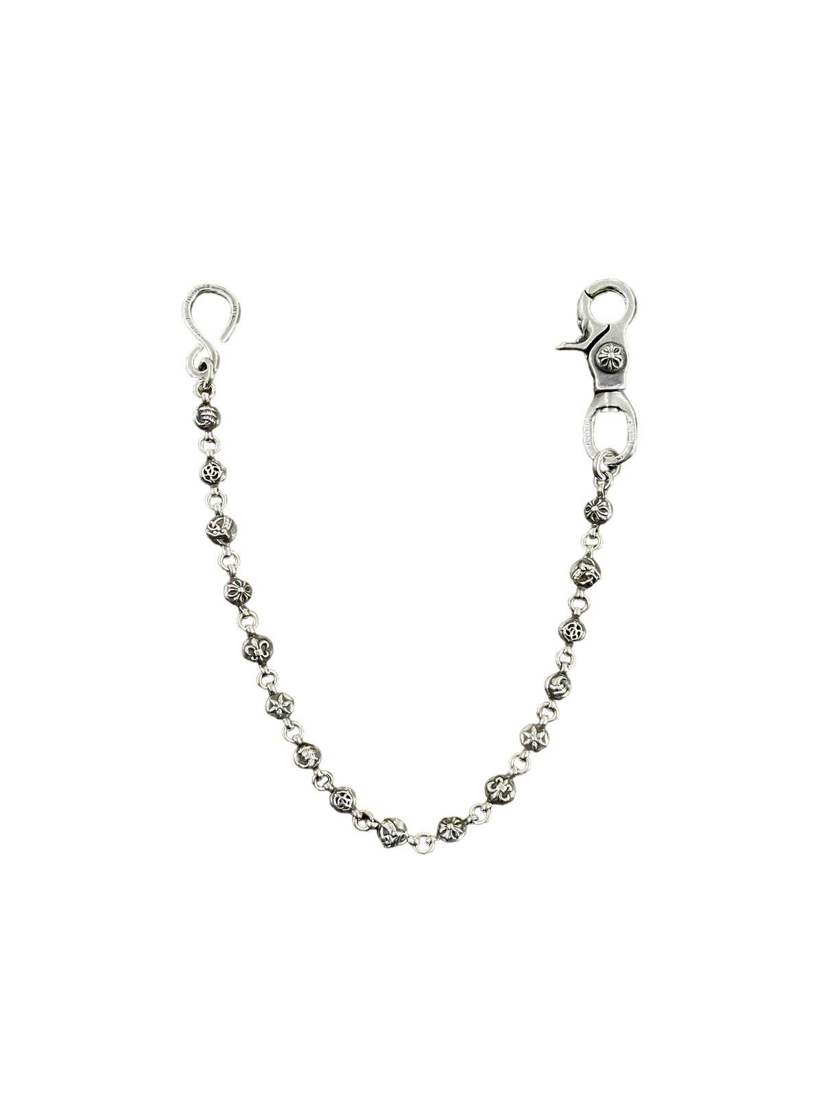 image of Chrome Hearts Sterling Silver Multi Motif Ball Short Wallet Chain, Men's