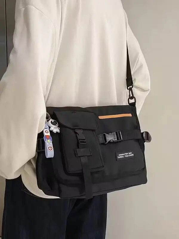 image of Vintage Y2K Japanese Style Totebag With Cartoon Character in Black, Men's