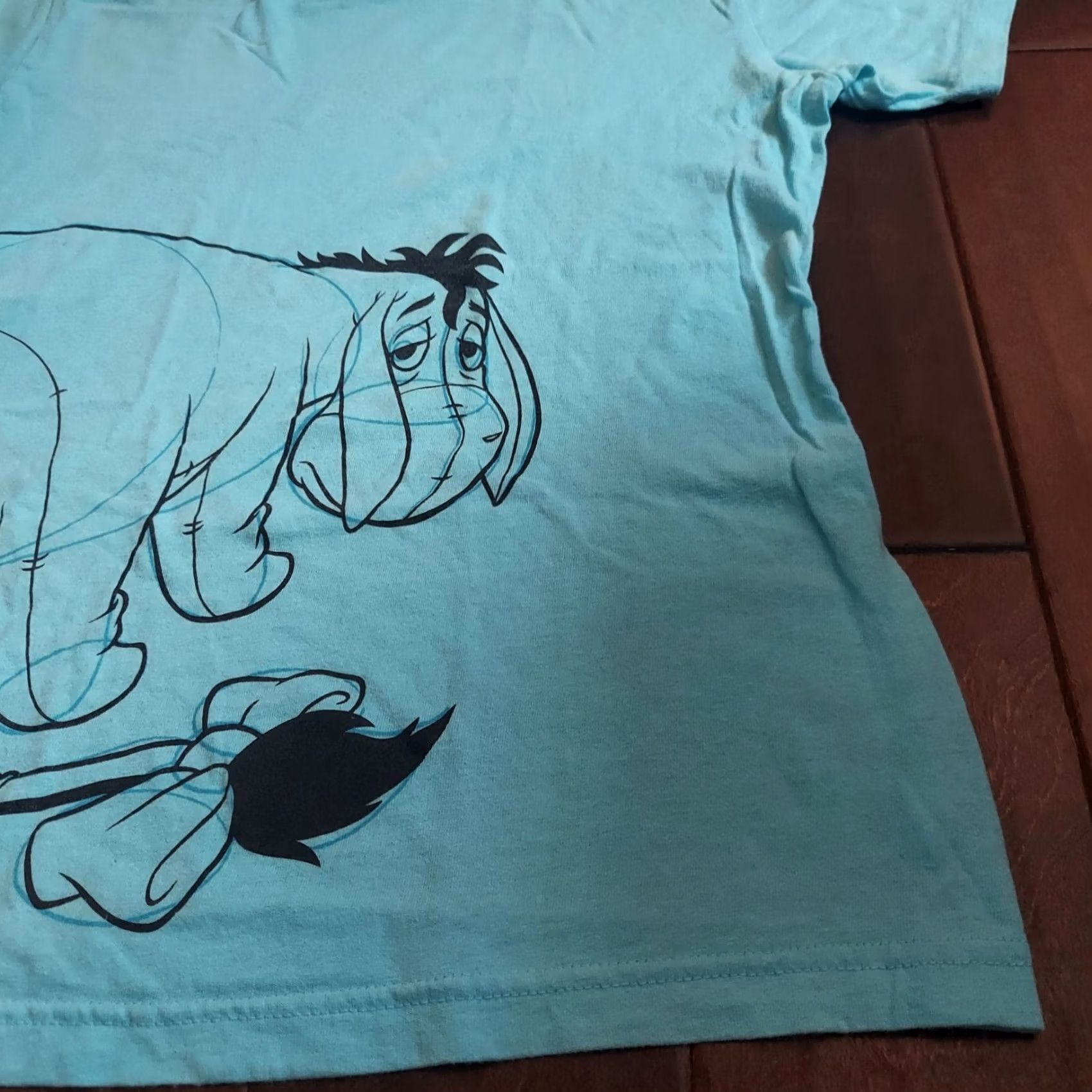 Disney Disney Women's T-Shirt Blue Short Sleeve Winnie The Pooh Eeyore Print Sz L Shirt Adult Regular 100% Cotton Casual 90s Classic Disney Store Size L / US 10 / IT 46 - 4 Thumbnail