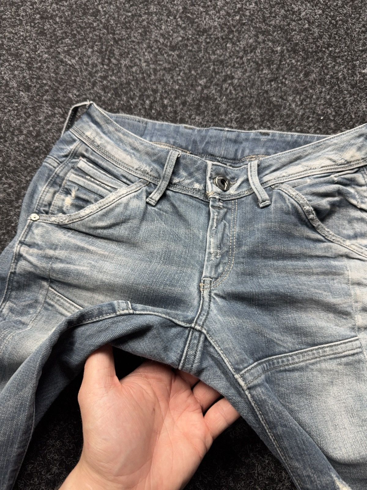 G-Star G-Star RAW Avant Garde Rock Punk 3D Distressed Biker Jeans Size 27" / US 4 / IT 40 - 11 Thumbnail