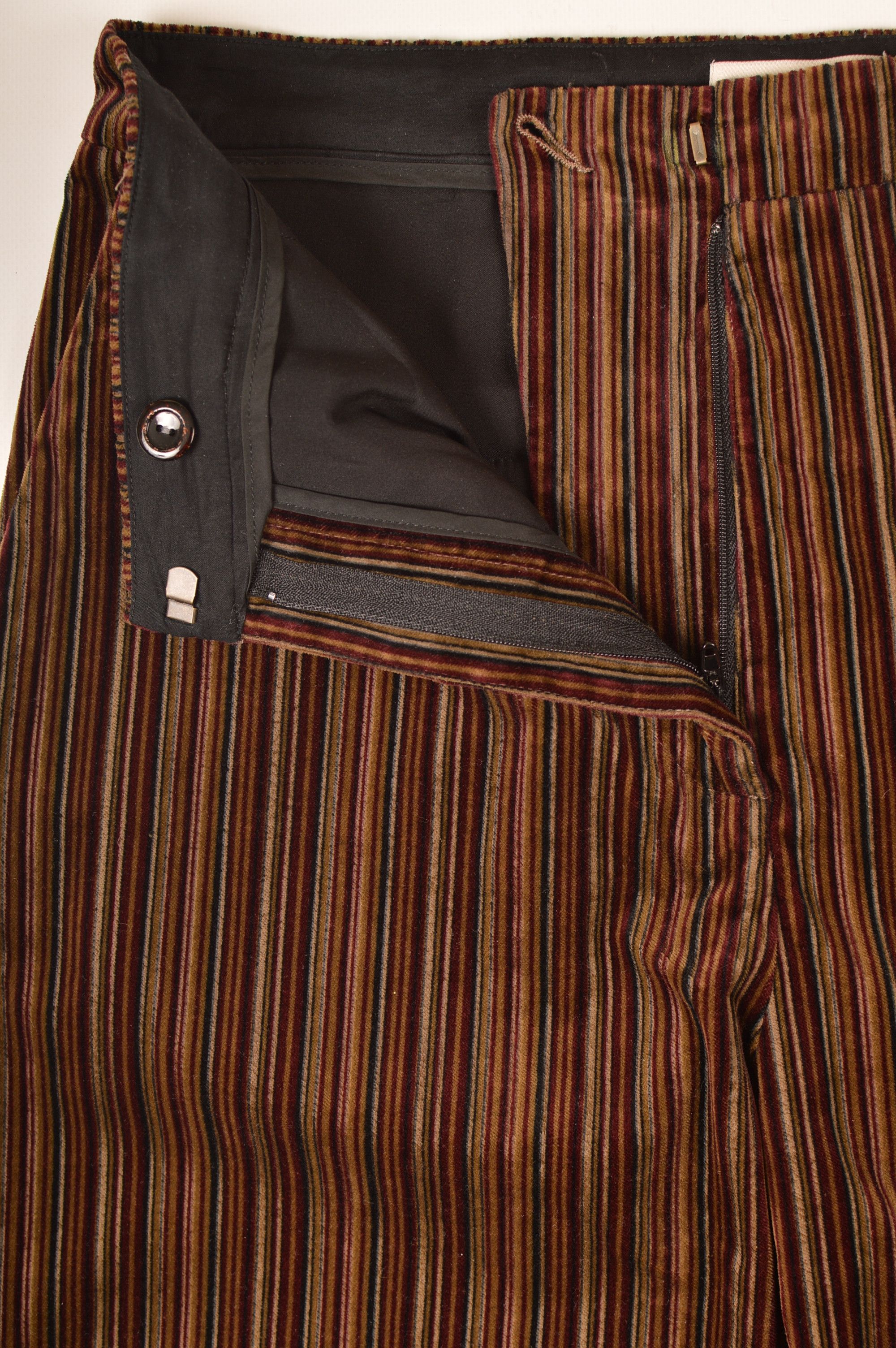 Designer Momoni Striped Velvet Corduroy Cord Pants Trousers Size 30" / US 8 / IT 44 - 2 Thumbnail