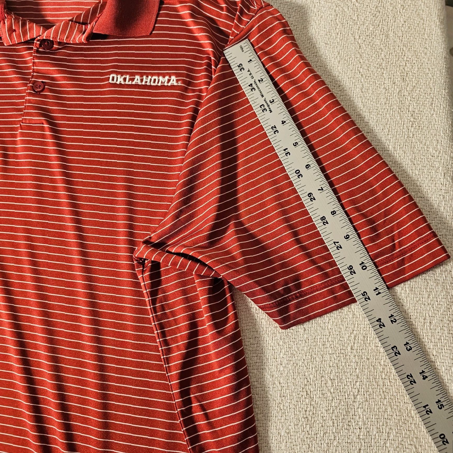 Nike Nike Polo Shirt Mens 2XL Red Stripe Lightweight Dri-Fit Golf Casual Oklahoma Size US XXL / EU 58 / 5 - 5 Thumbnail