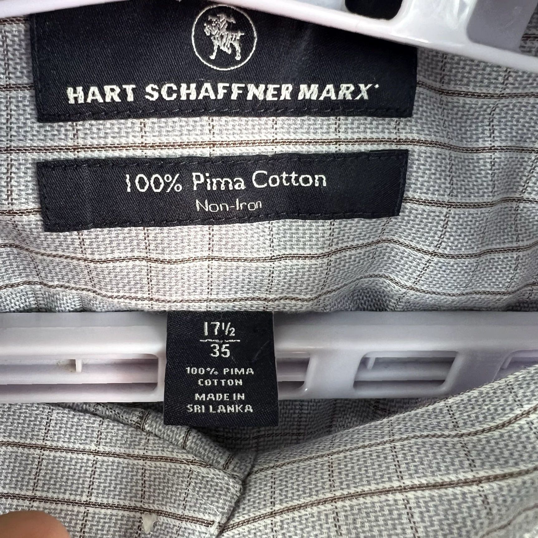 Hart Schaffner Marx Hart Schaffner Marx Shirt Adult 17.5 Blue Long Sleeve Button-Up Mens Size US XL / EU 56 / 4 - 5 Thumbnail