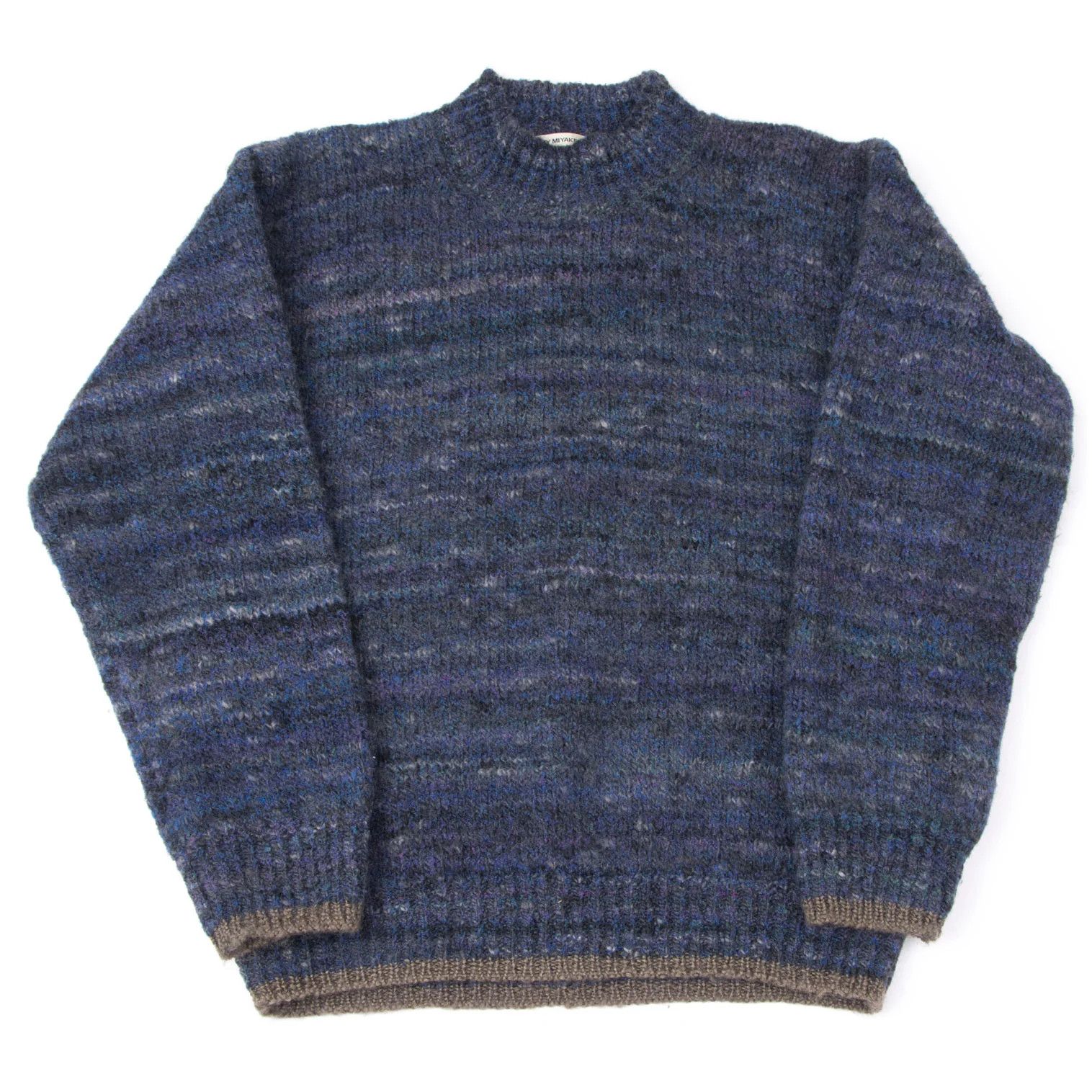 Issey Miyake Wool Nylon Mix Color Knit Sweater in Blue, Size M Size US M / EU 48-50 / 2 - 1 Thumbnail