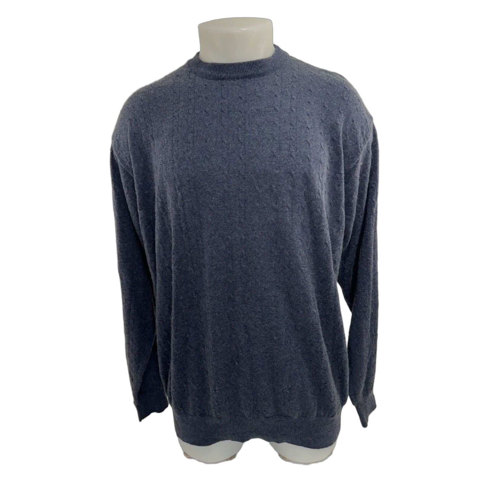 Vintage I LEVRIERI Sweater - Silk Cashmere Mens XXL Blue Pullover Knit 2XL Italy Cashmere / Silk Wool Blend (no) Size US XXL / EU 58 / 5 - 1 Thumbnail