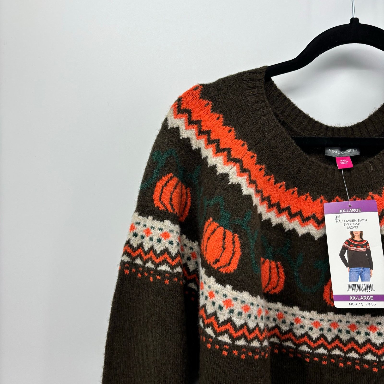 Vince Camuto Vince Camuto Womens Size XXL Thanksgiving Pumpkin Fair Isle Size XXL / US 16-18 / IT 52-54 - 17 Thumbnail