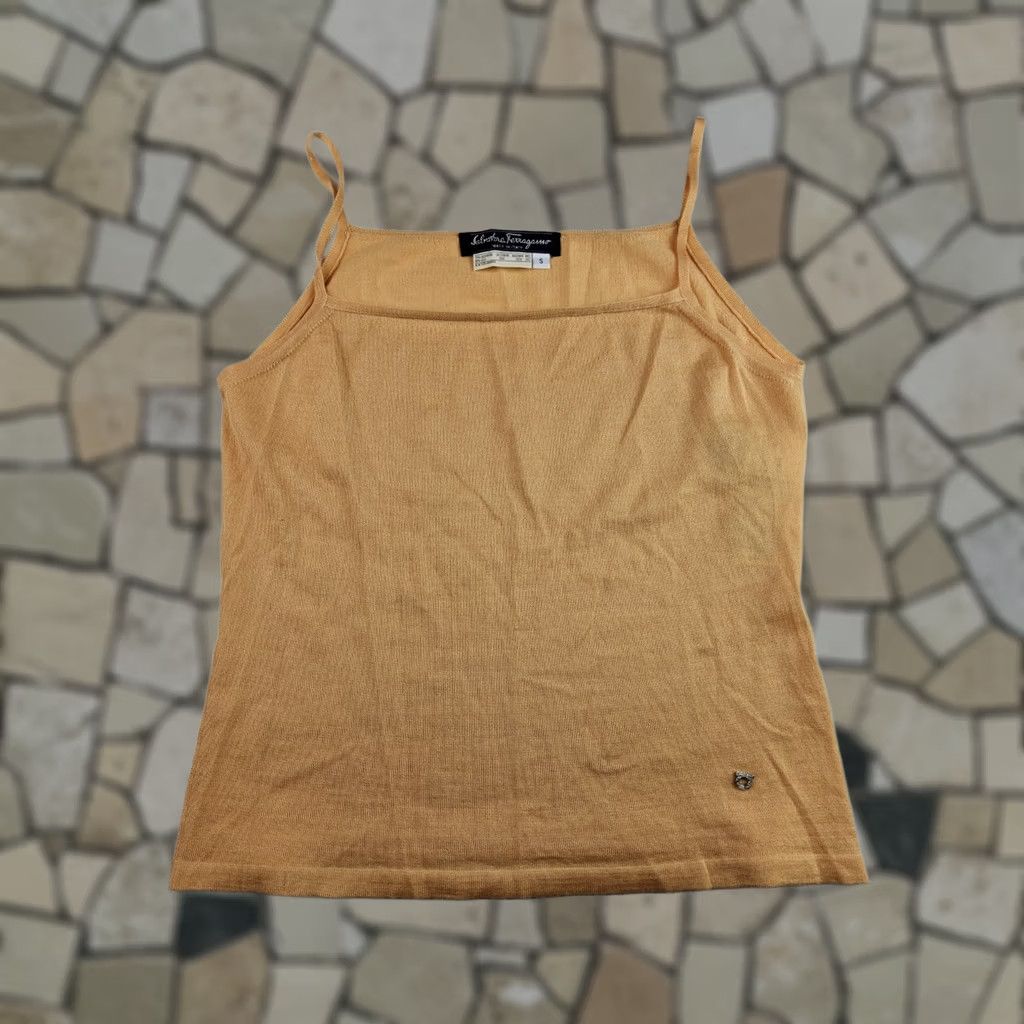 Salvatore Ferragamo Salvatore Ferragamo Orange Blouse Tank Top Shirt Womens S Cashmere Silk Size S / US 4 / IT 40 - 1 Thumbnail