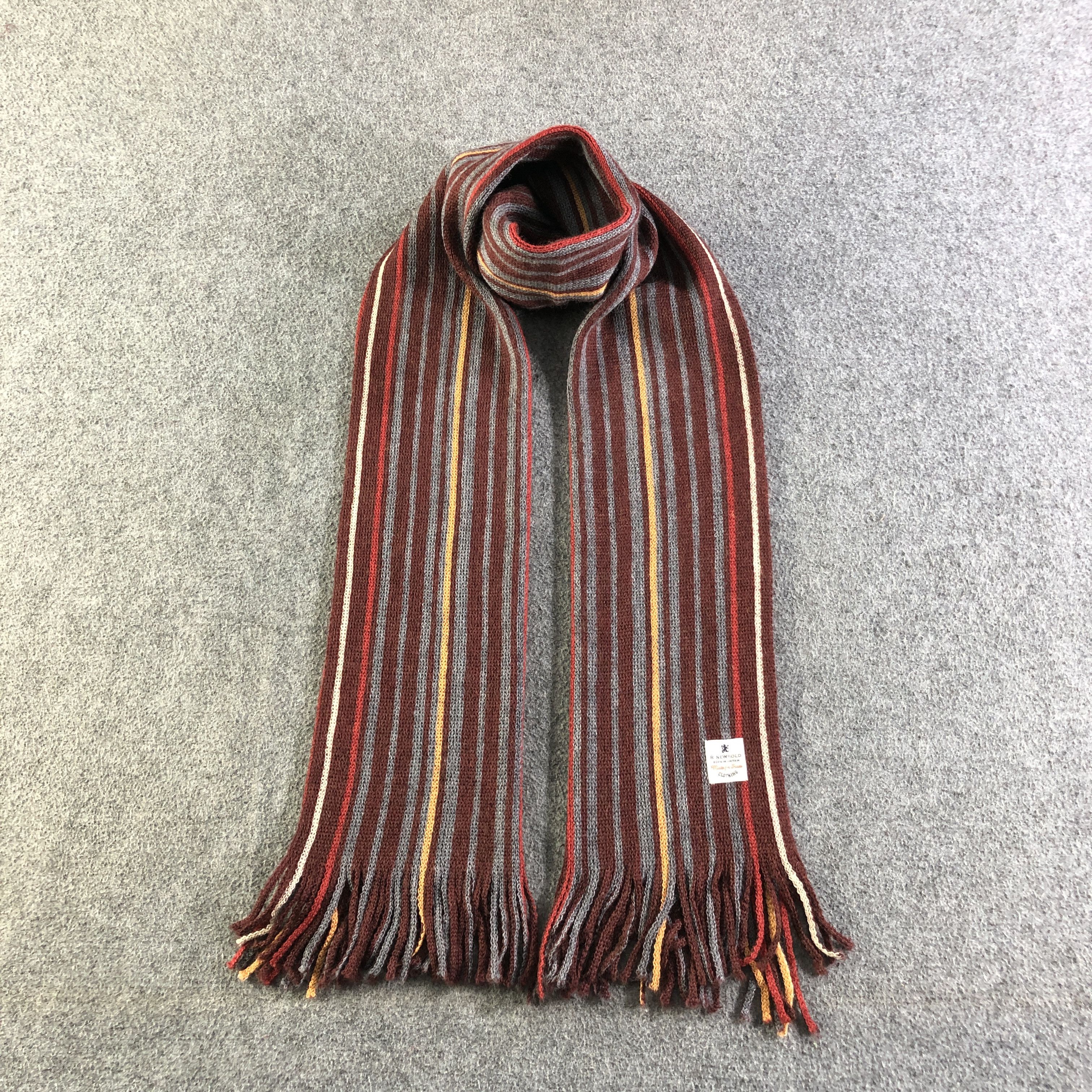 R.Newbold R.Newbold Striped Wool Scarf Muffler V2711 Size ONE SIZE - 1 Thumbnail