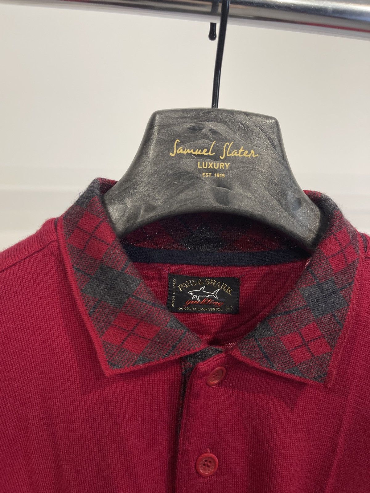 Paul & Shark Vintage Paul & Shark wool sweater polo long sleeve red Size US XXL / EU 58 / 5 - 3 Thumbnail