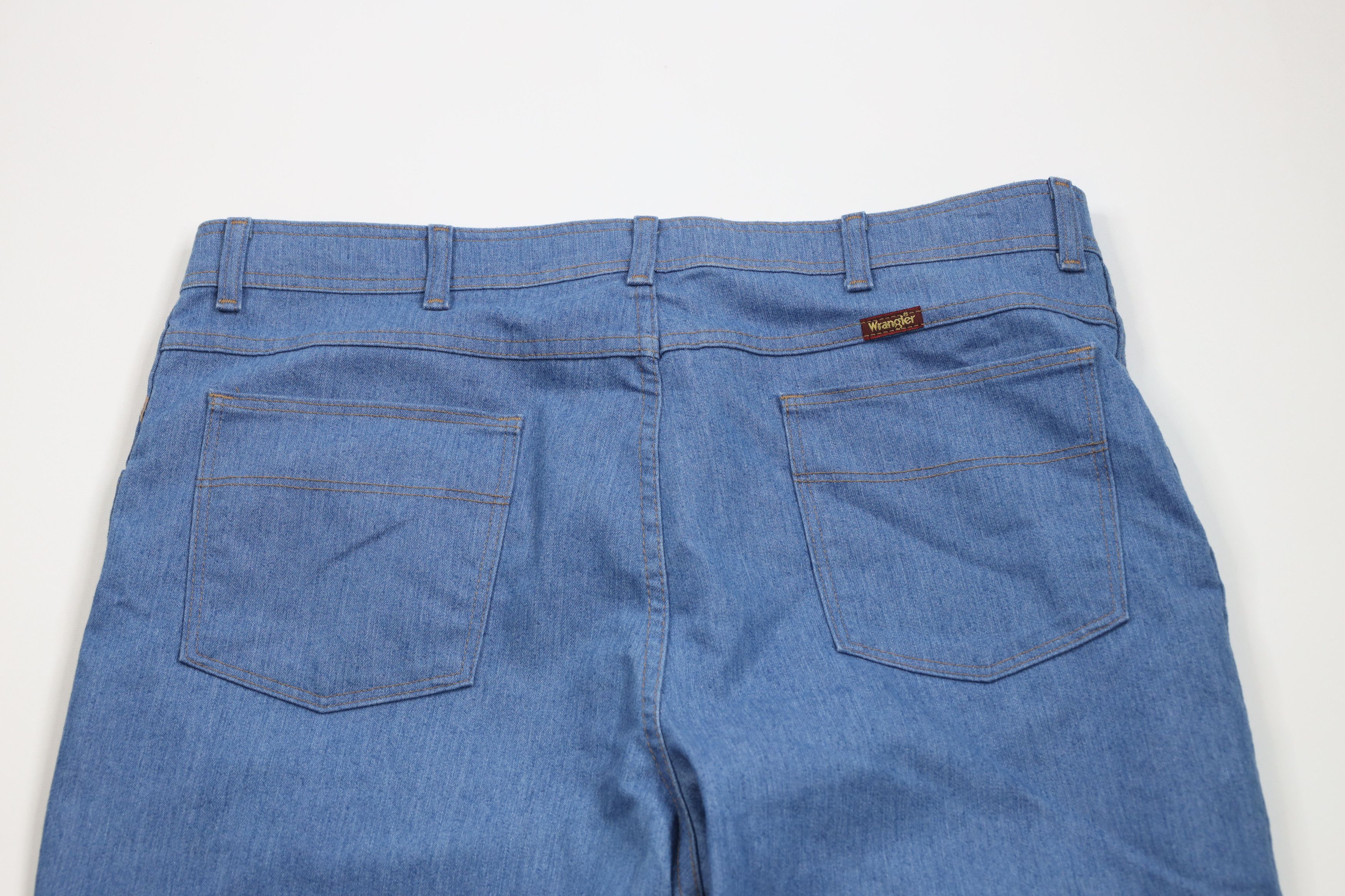 Vintage × Wrangler Vintage 90s Wrangler Faded Flared Wide Leg Denim Jeans Blue Size US 40 / EU 56 - 10 Thumbnail