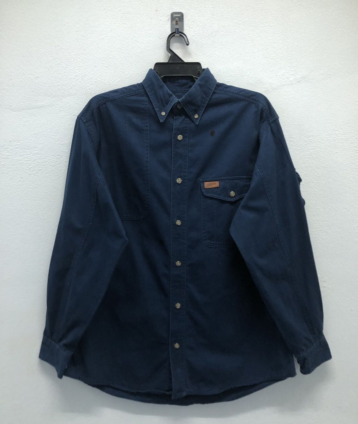Vintage Woolrich Outdoor Guide Collection Men's Navy Button-Up Shirt Size US M / EU 48-50 / 2 - 1 Thumbnail