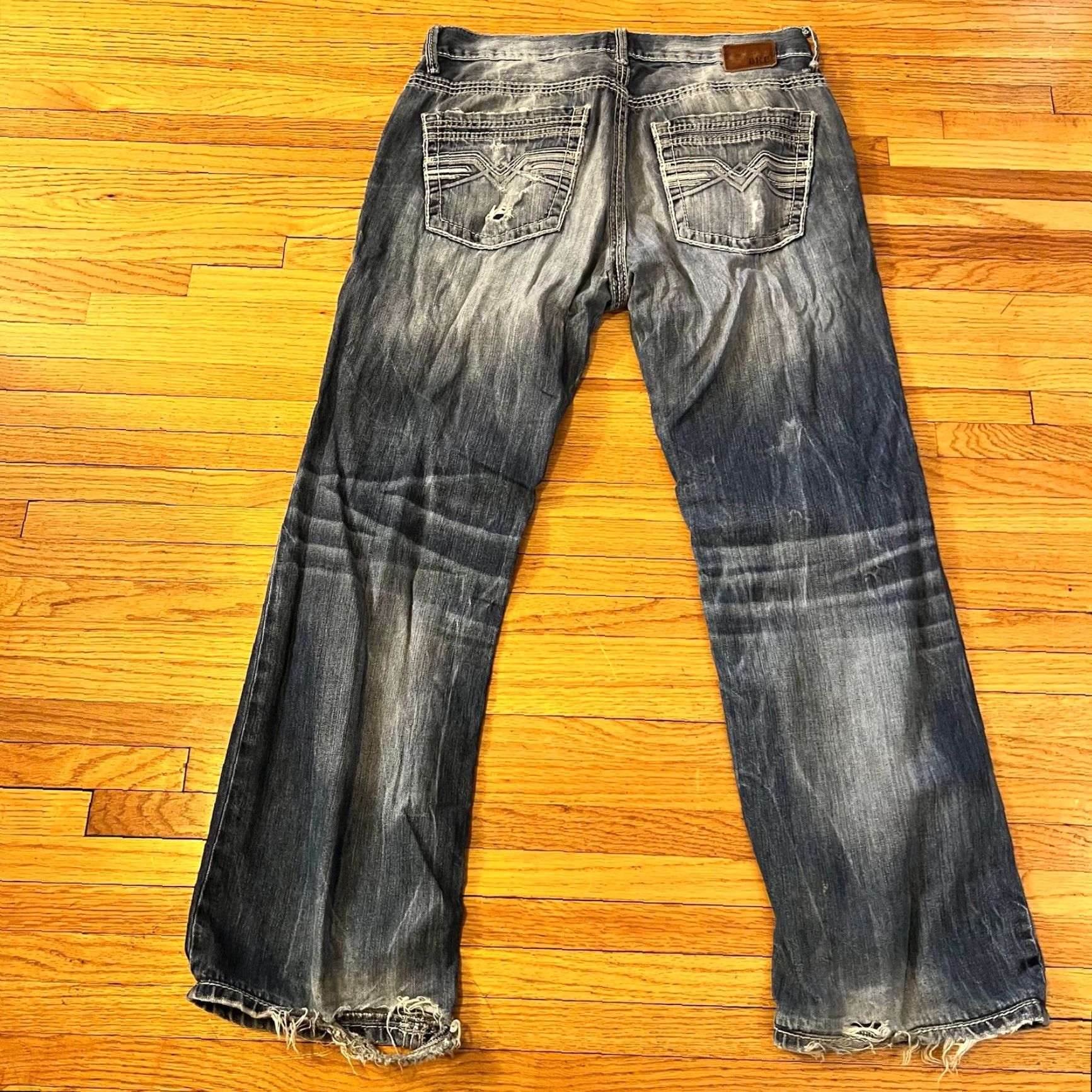 Silver Jeans Co. Silver Jeans Co. Men 34 Jake Straight Distressed Thick Stitch Pants Jeans 34 Regular Blue 30 Inseam Mens Straight Distressed 90s? Size US 34 / EU 50 - 4 Thumbnail