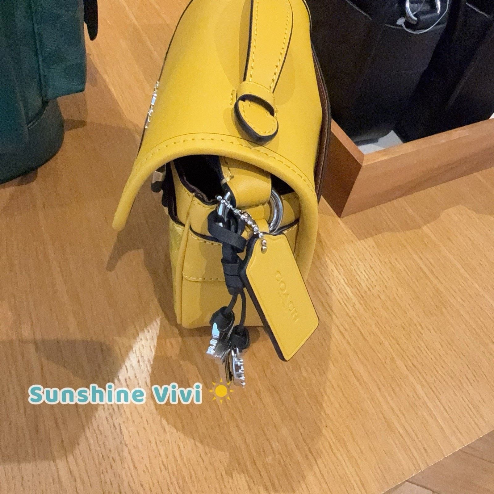 Coach NWT COACH Racer Crossbody bag Signature charms ceb25 Canary Size ONE SIZE - 5 Thumbnail